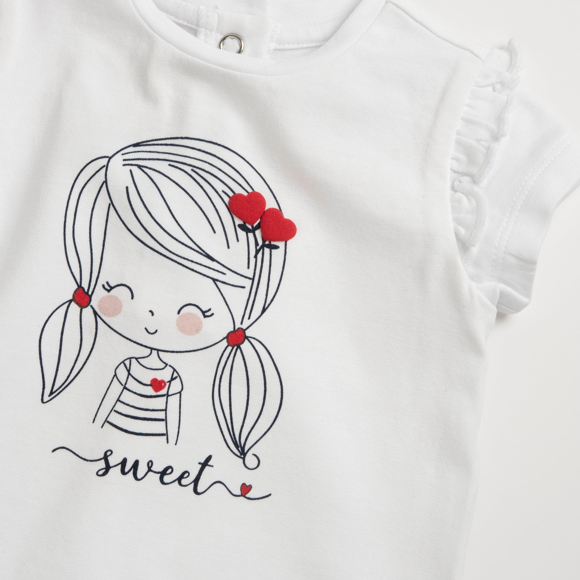 Girls White Graphic Printed Cotton Stretch T-Shirt with Regular Fit