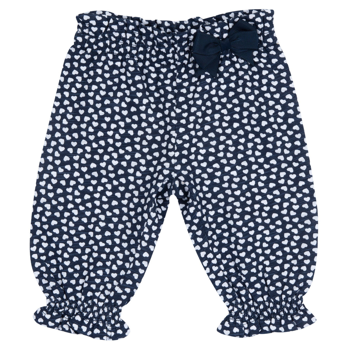 Girls Dark Blue Heart Cotton Joggers