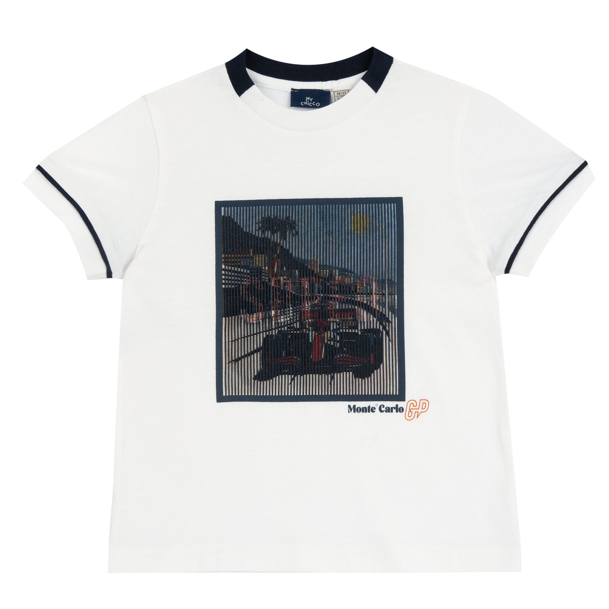 Boys White Graphic Printed Cotton T-Shirt with Regular Fit