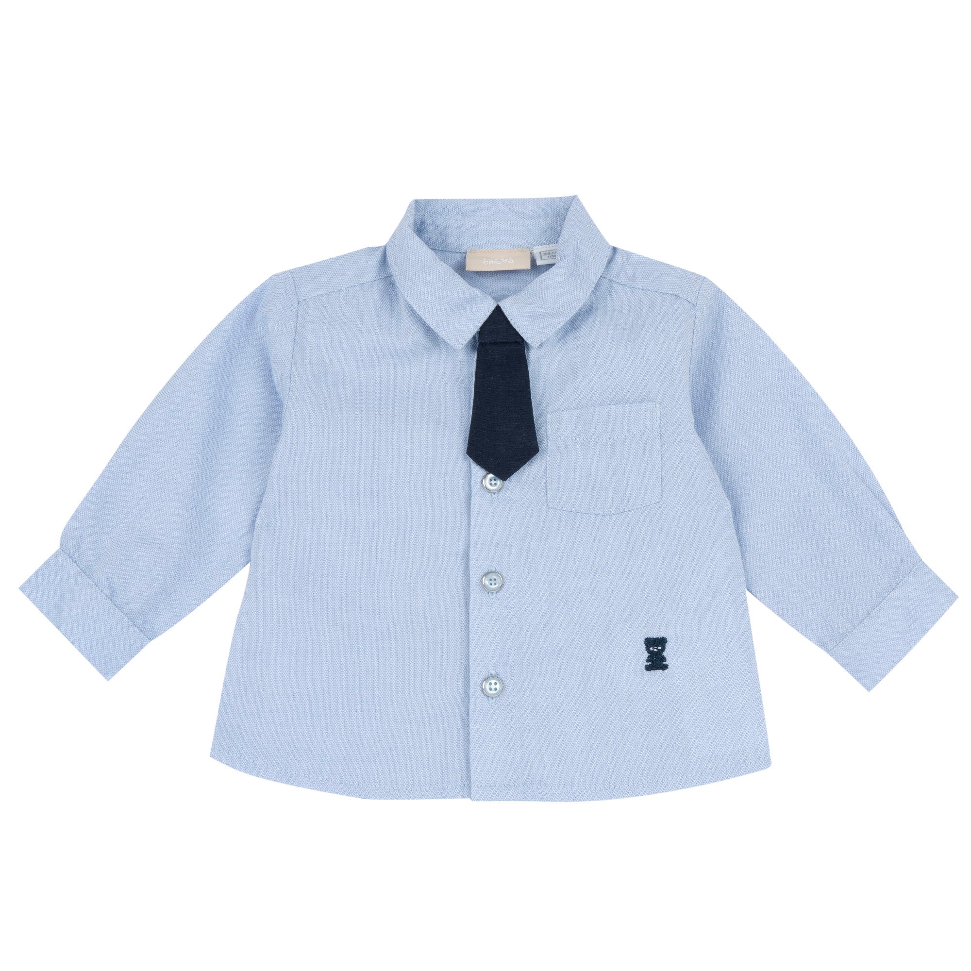 Boys Light Blue Cotton Solid Full Sleeve Shirt