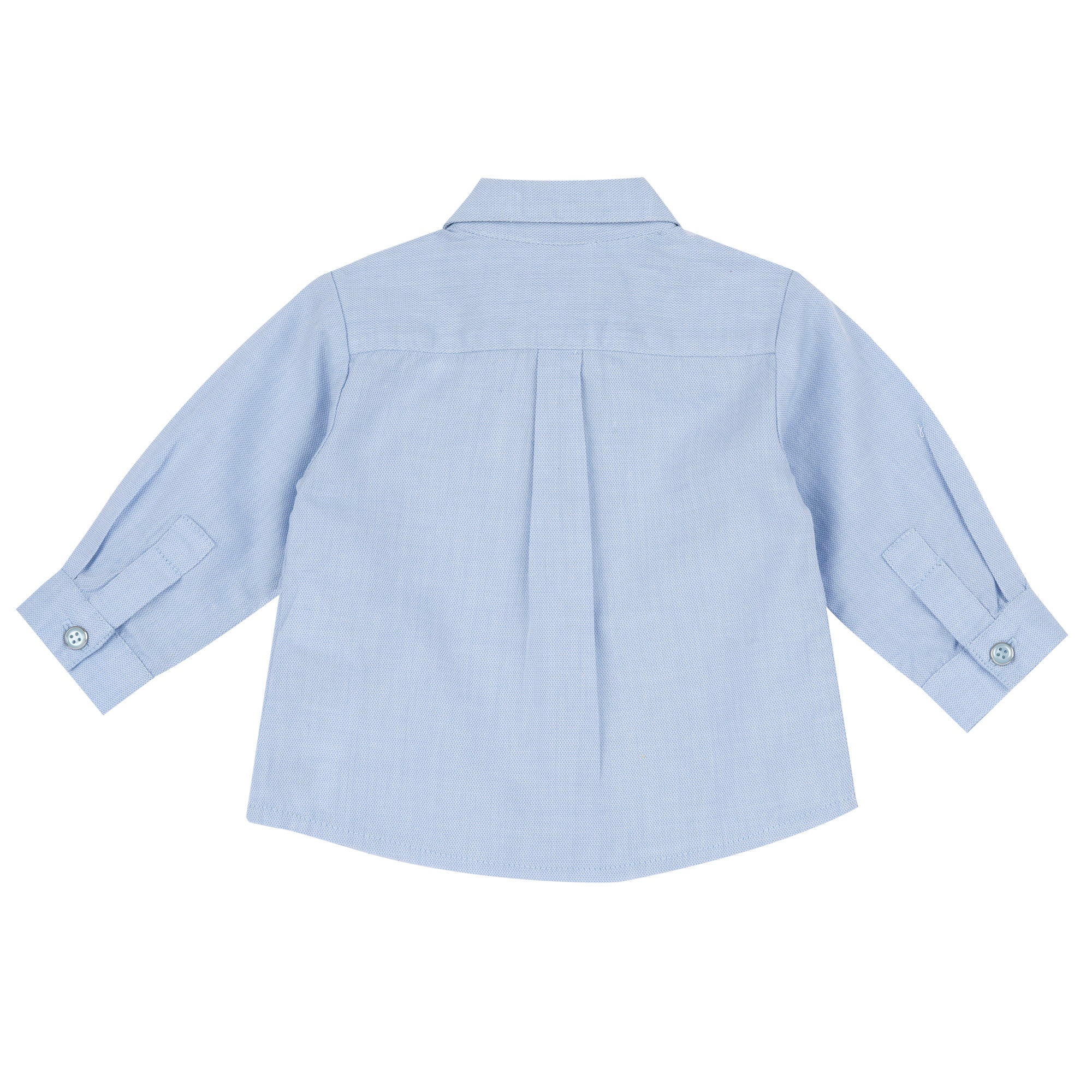 Boys Light Blue Cotton Solid Full Sleeve Shirt