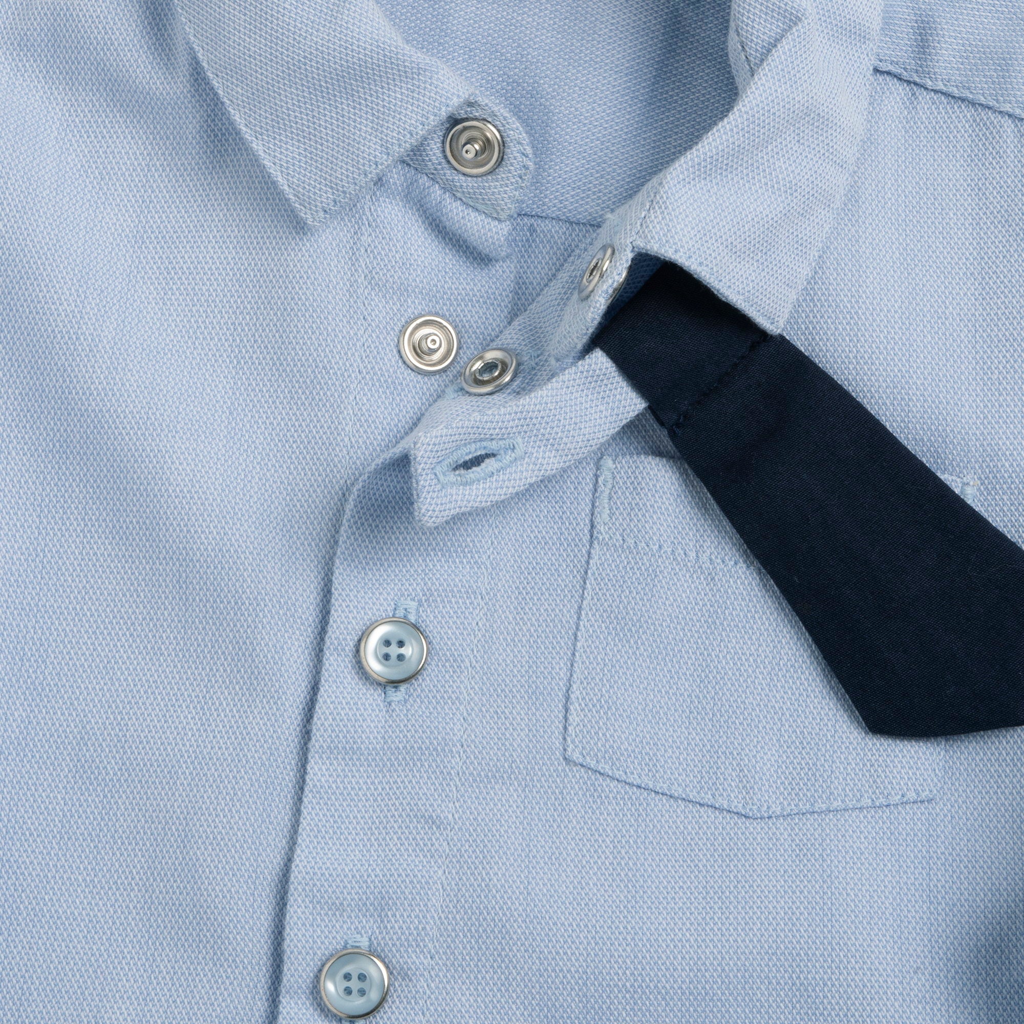 Boys Light Blue Cotton Solid Full Sleeve Shirt