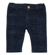 Boys Dark Blue Cotton Blend Solid Trousers