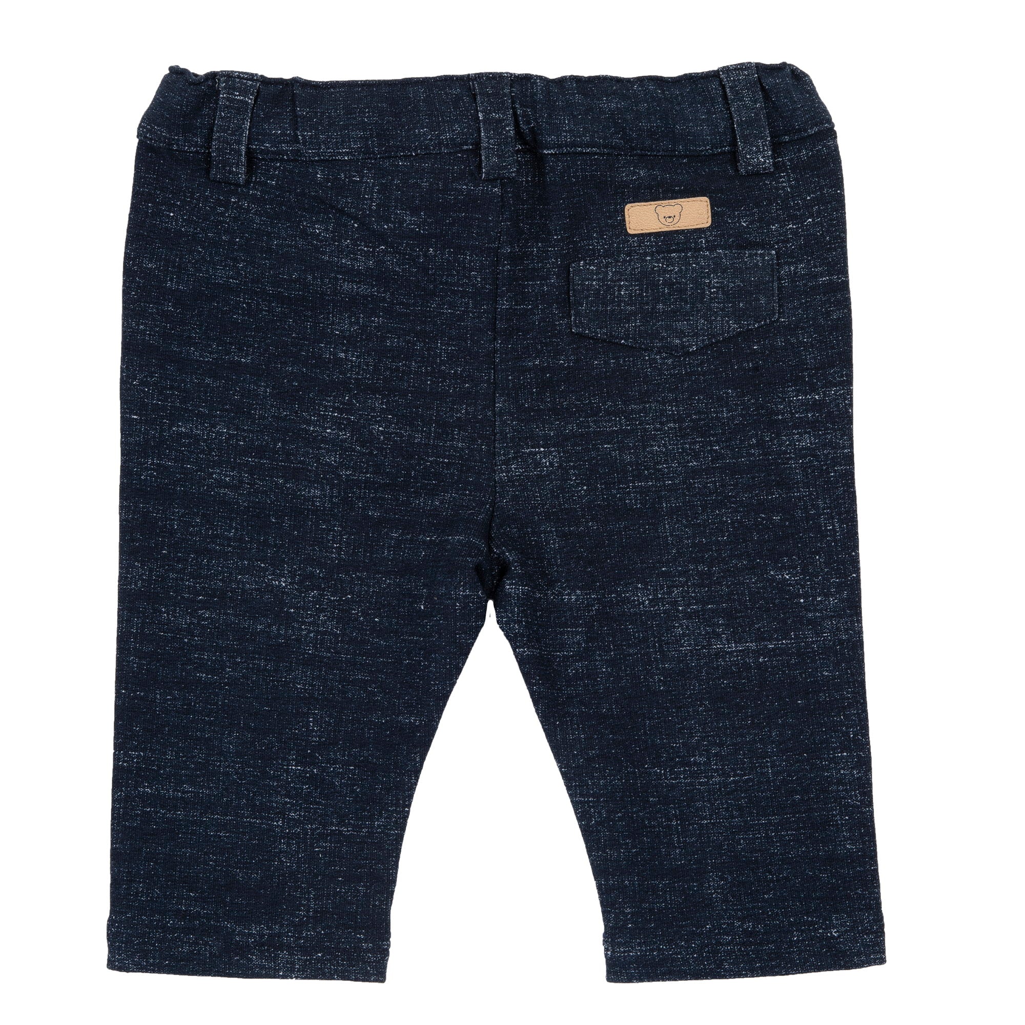 Boys Dark Blue Cotton Blend Solid Trousers