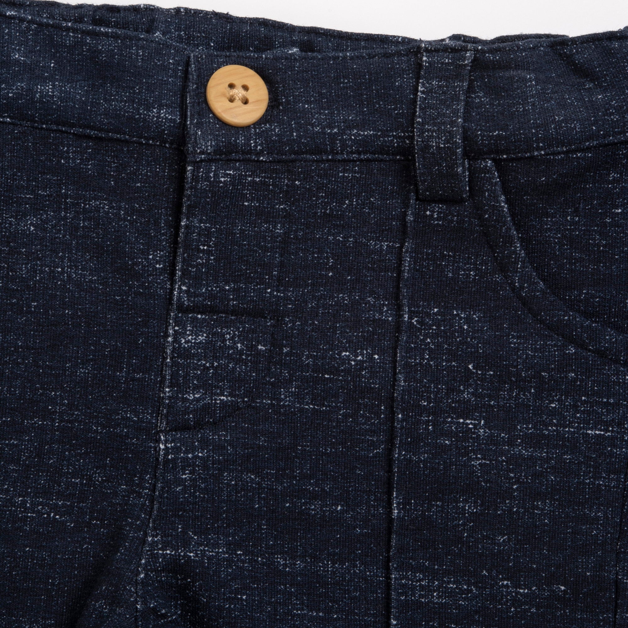 Boys Dark Blue Cotton Blend Solid Trousers