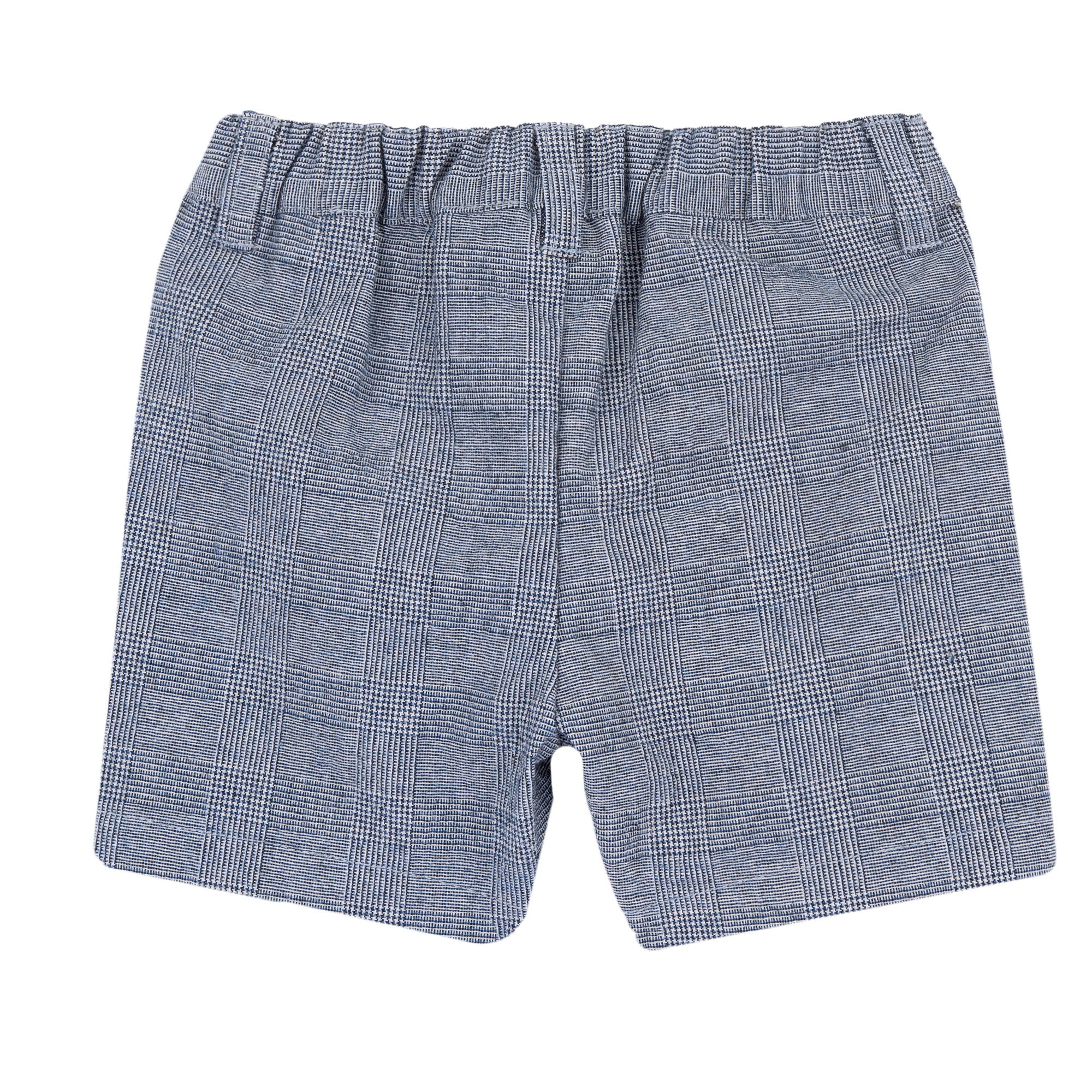 Boys Light Blue Embroidered Cotton Shirt and Blend Shorts Set