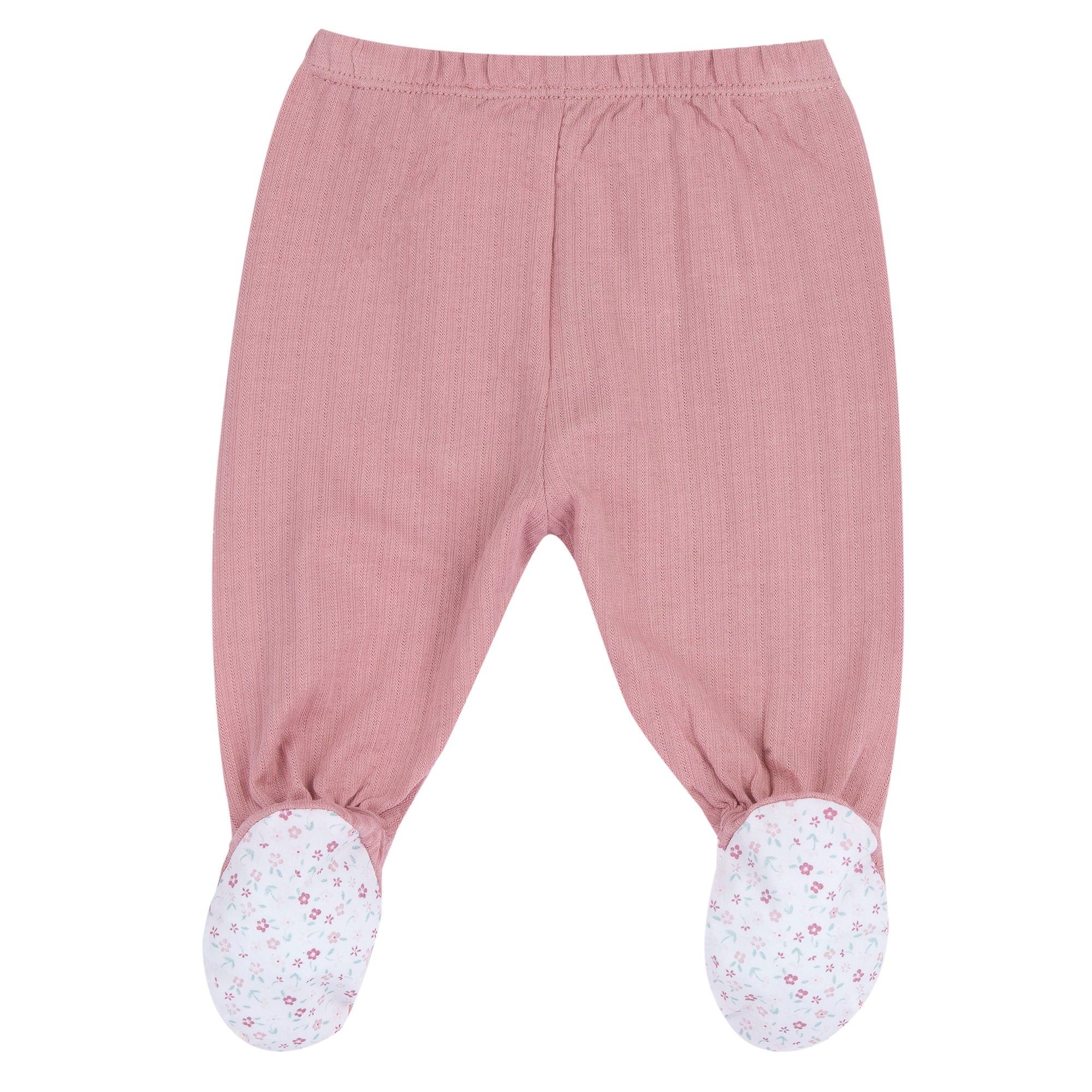 Girls Medium Pink Embroidered Cotton Baby Smock and Leggings Set