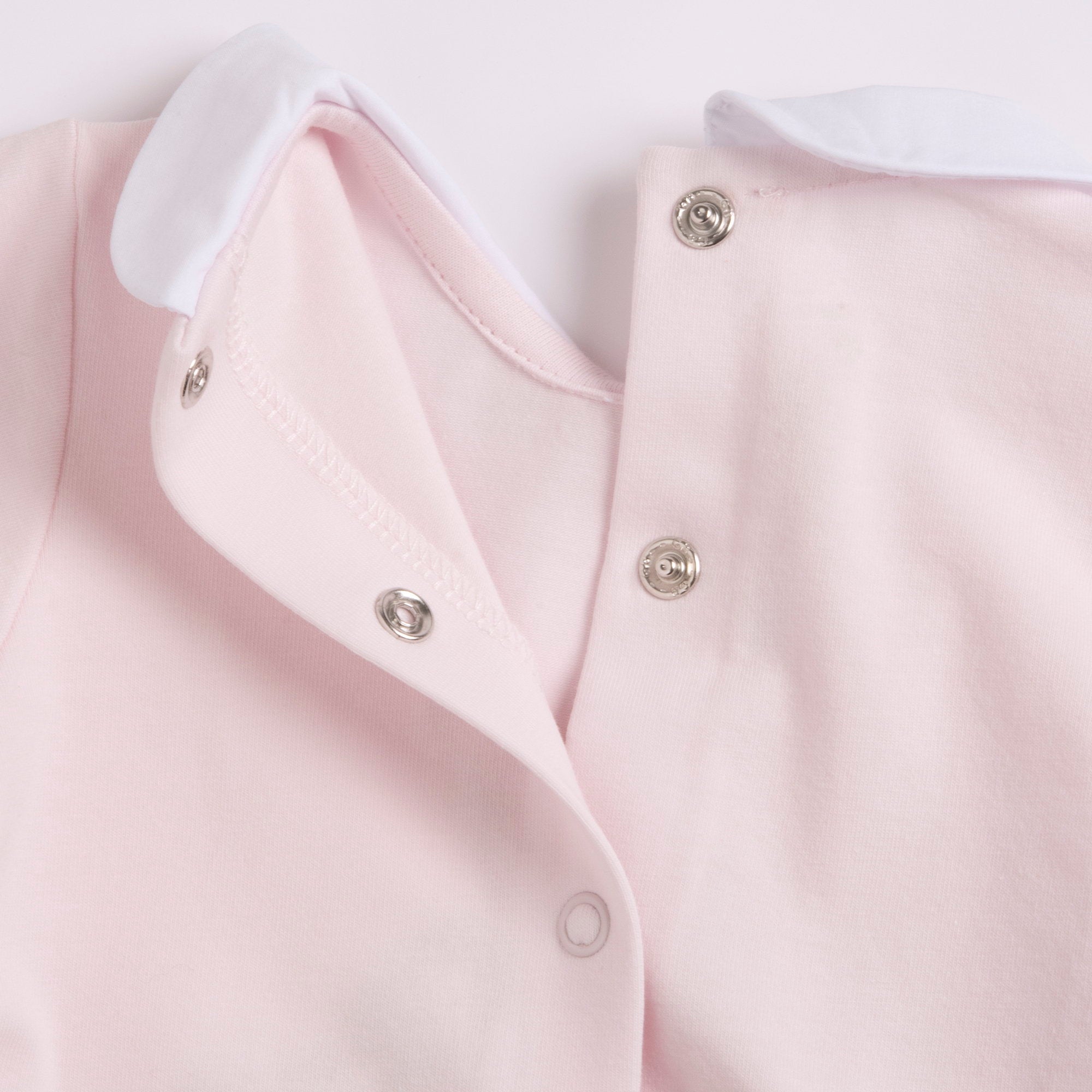 Girls Medium Pink Embroidered Cotton Baby Smock and Leggings Set