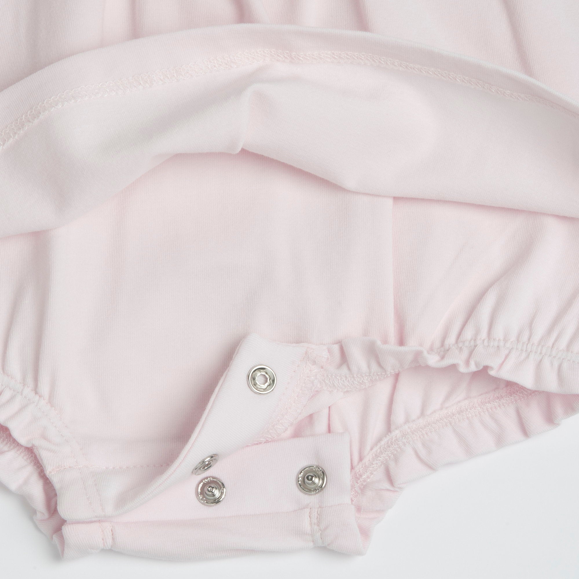 Light Pink Peter Pan Collar Embellished Romper for Girls