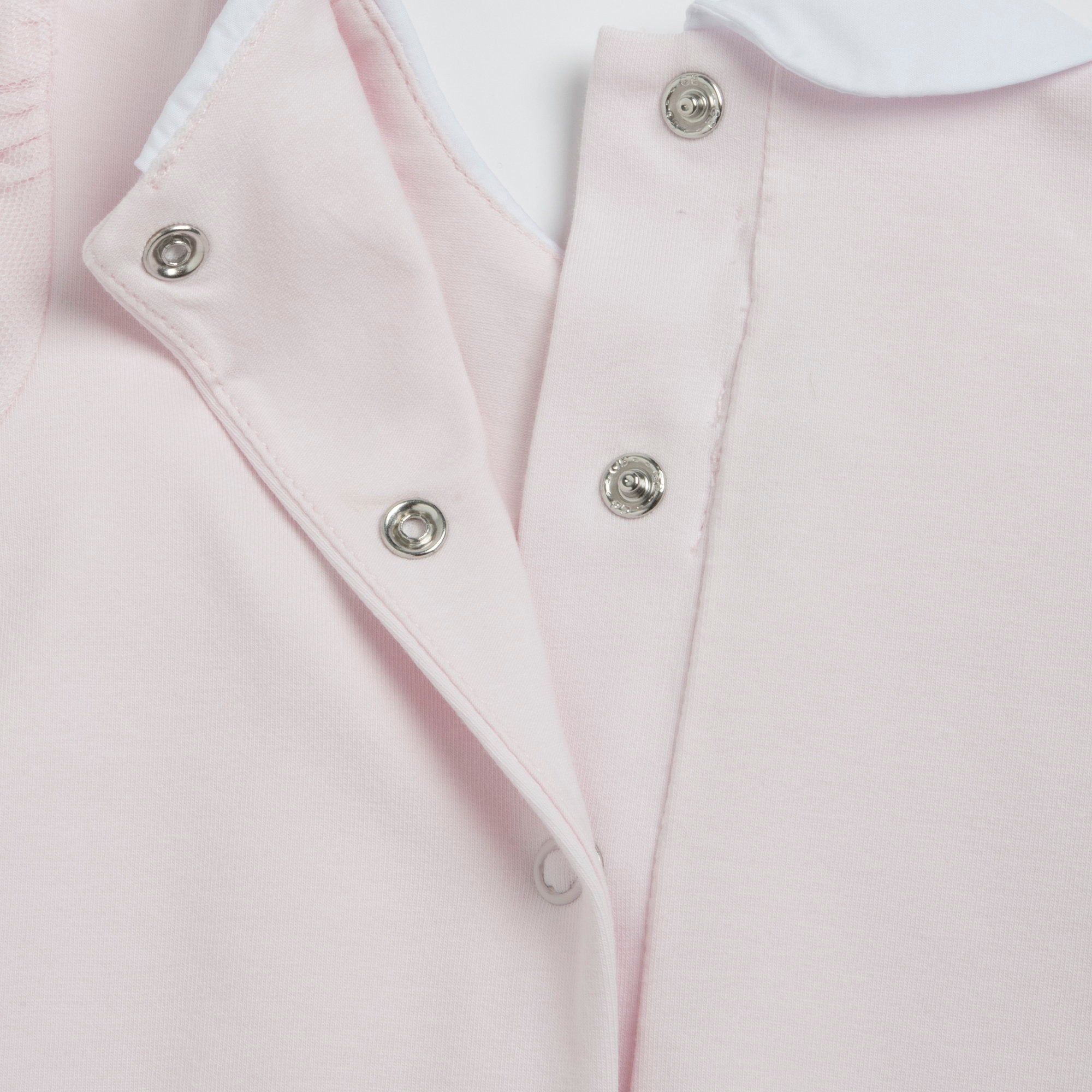 Light Pink Peter Pan Collar Embellished Romper for Girls