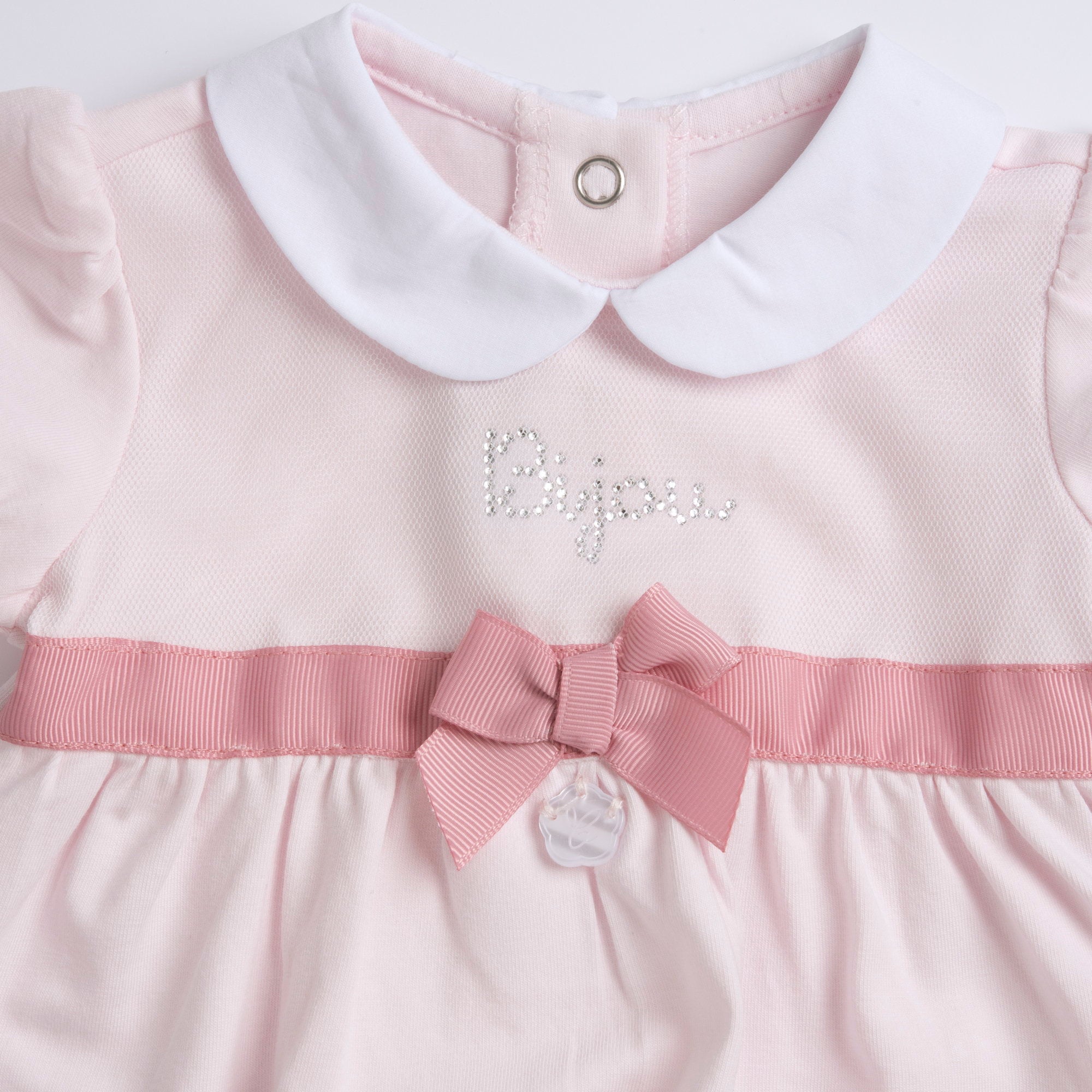 Medium Pink Peter Pan Collar Dress & Bloomers Set for Girls