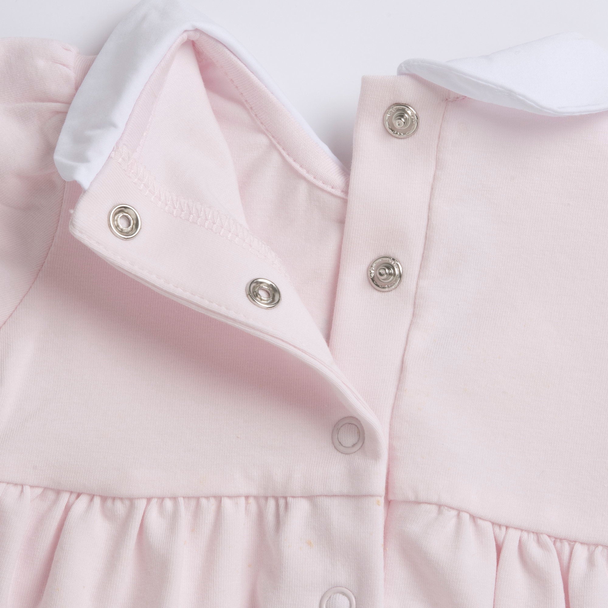 Medium Pink Peter Pan Collar Dress & Bloomers Set for Girls