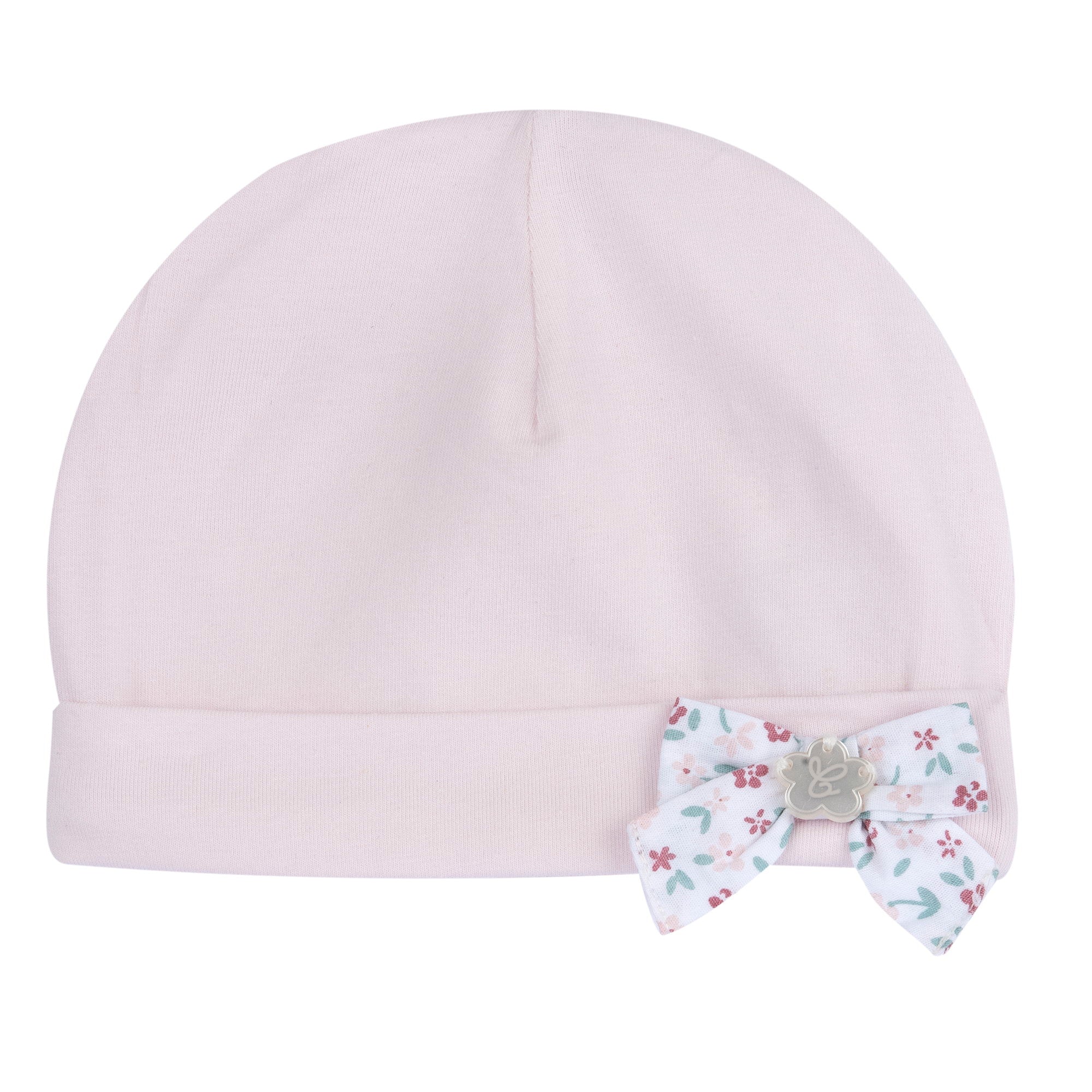 Light Pink Embellished Cotton Blend Hat for Girls
