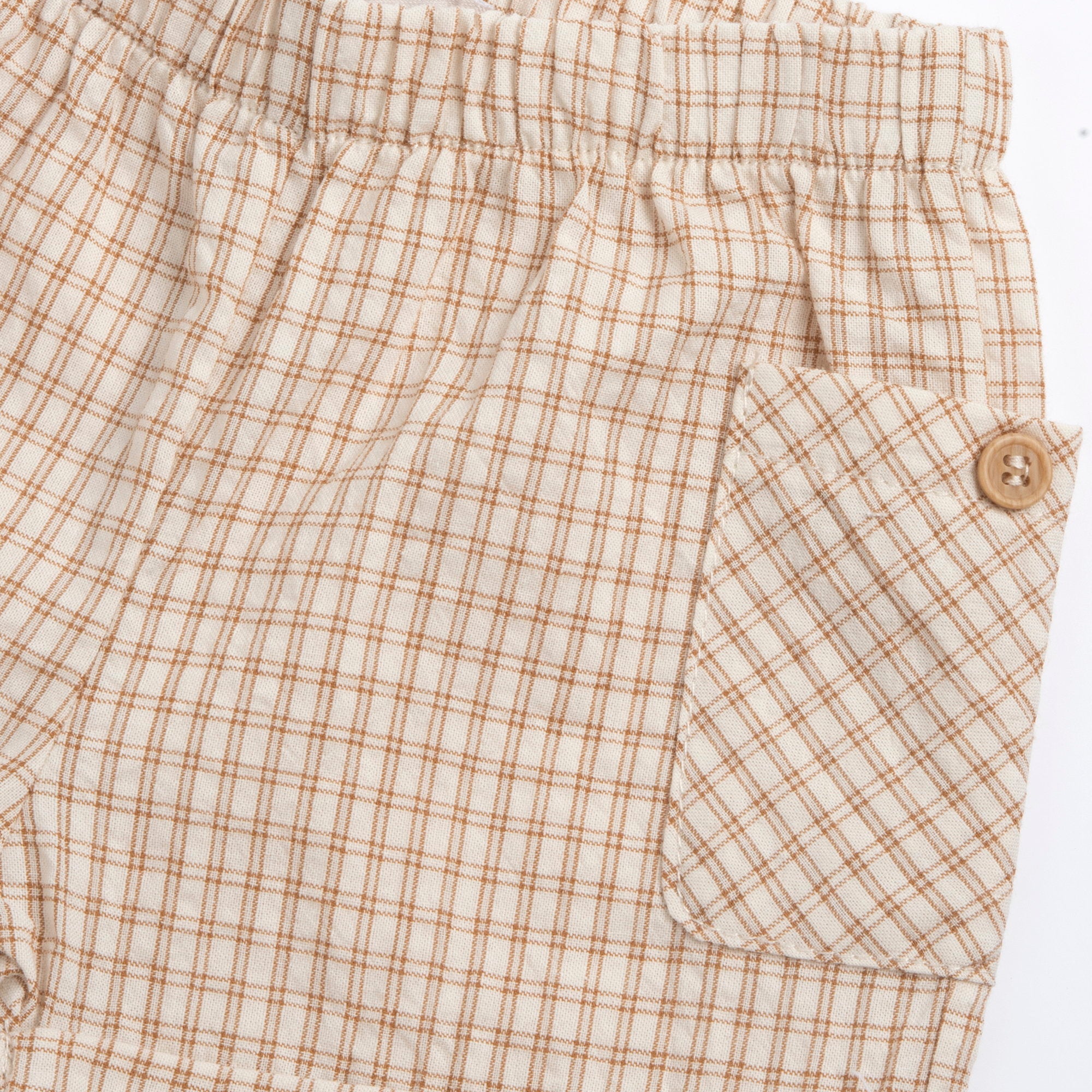 Light Natural Cotton Co-Ord Set for Boys with Embroidered Tee