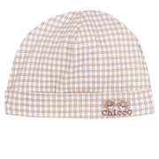 Embroidered Cotton Stretch Hat for Boys in Natural Printed Design