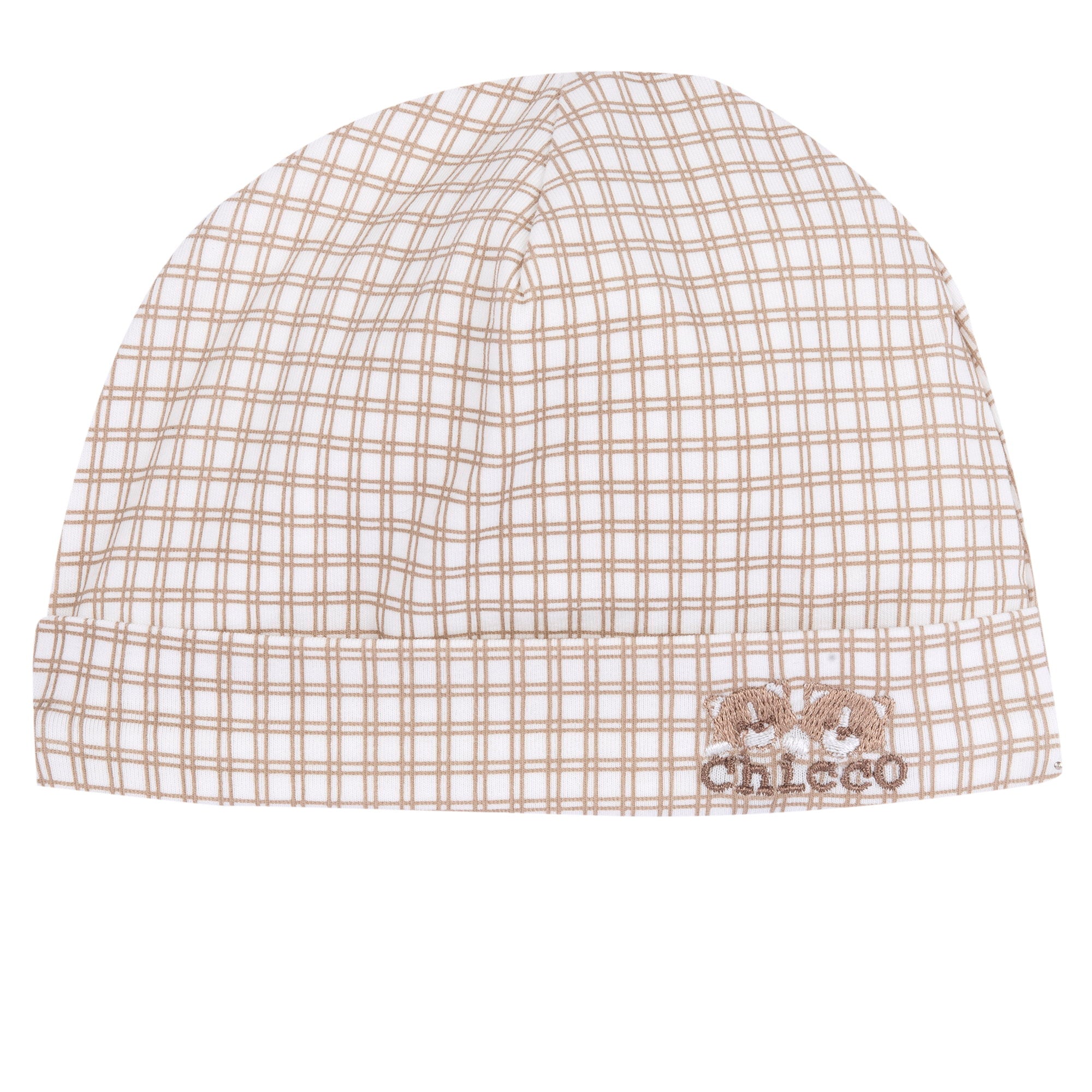 Embroidered Cotton Stretch Hat for Boys in Natural Printed Design