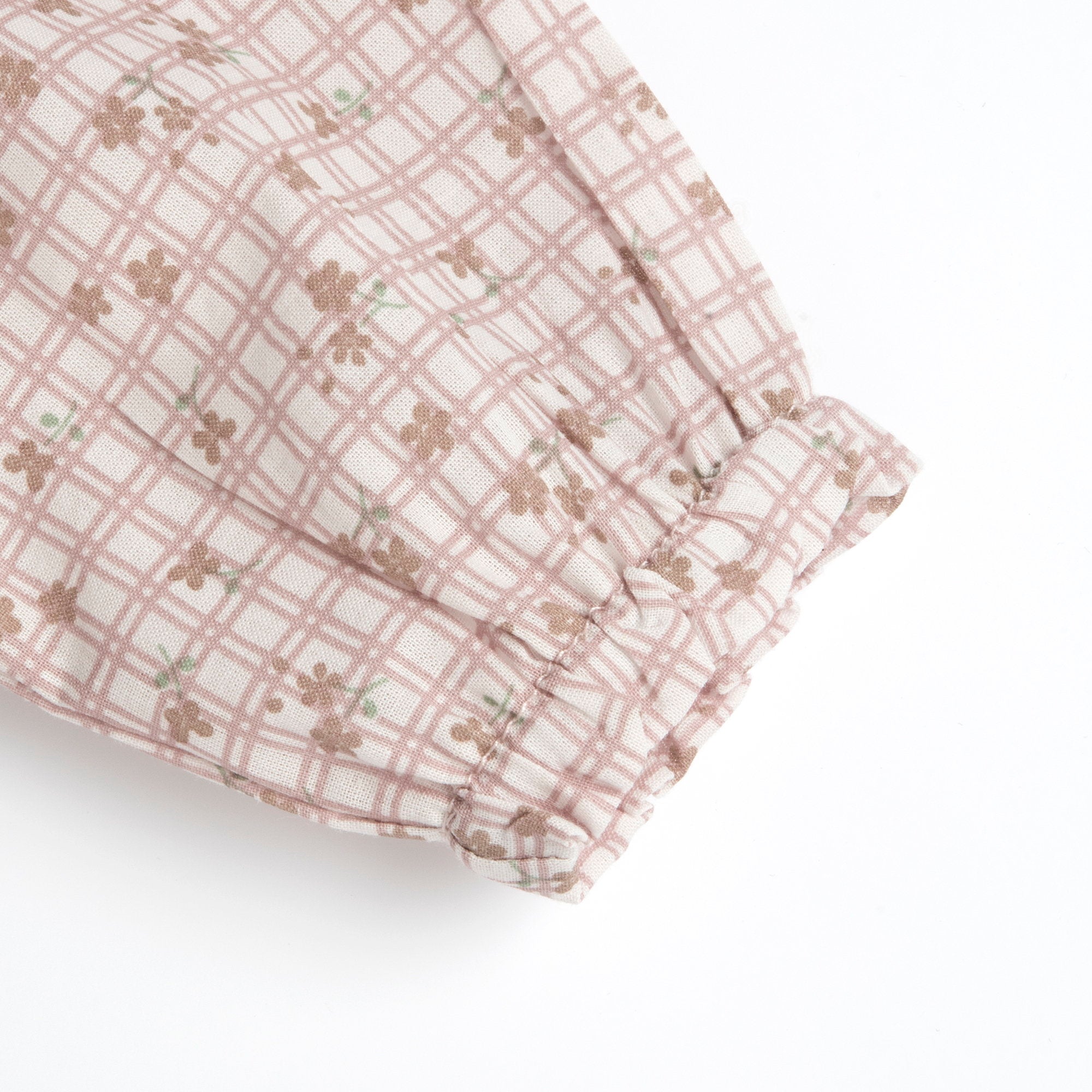 Front Button Cotton Babysuit for Girls in Natural Printed Design