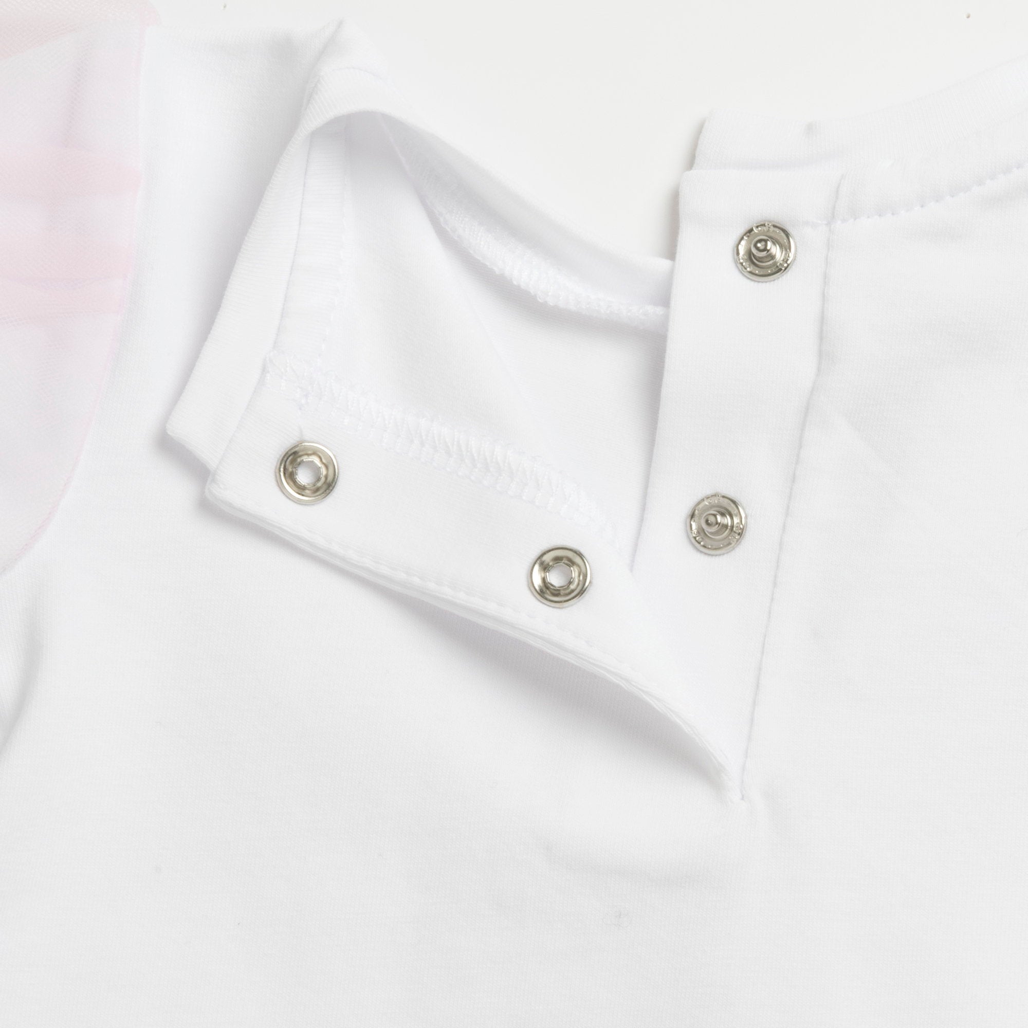 Playful Graphic Cotton Blend Tee for Girls in White & Pink Tones