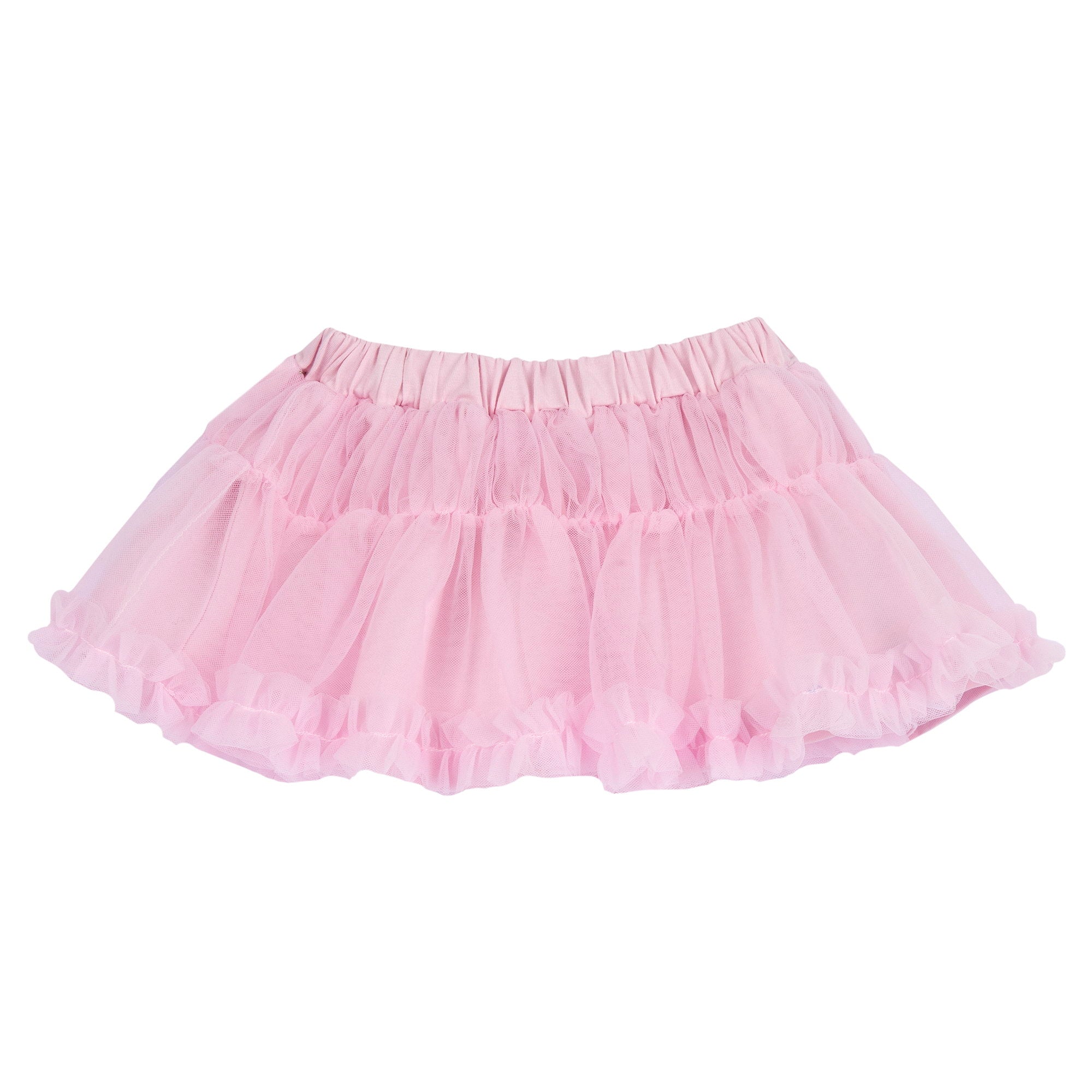 Textured Light Pink Skirt for Girls with Soft Stretch Cotton Lining