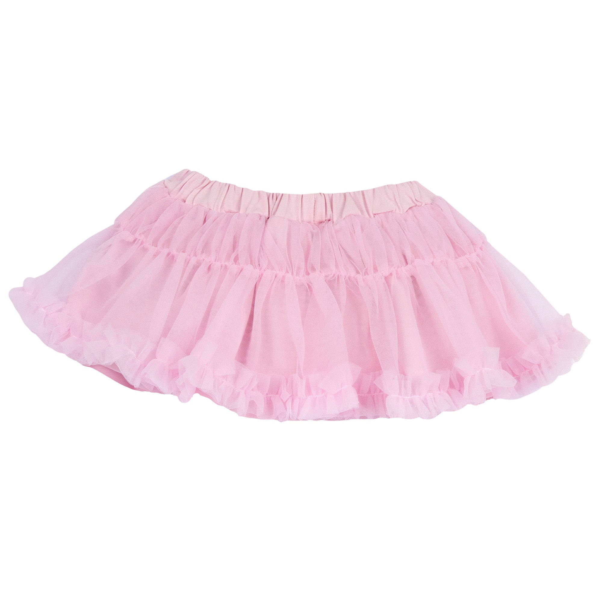 Textured Light Pink Skirt for Girls with Soft Stretch Cotton Lining