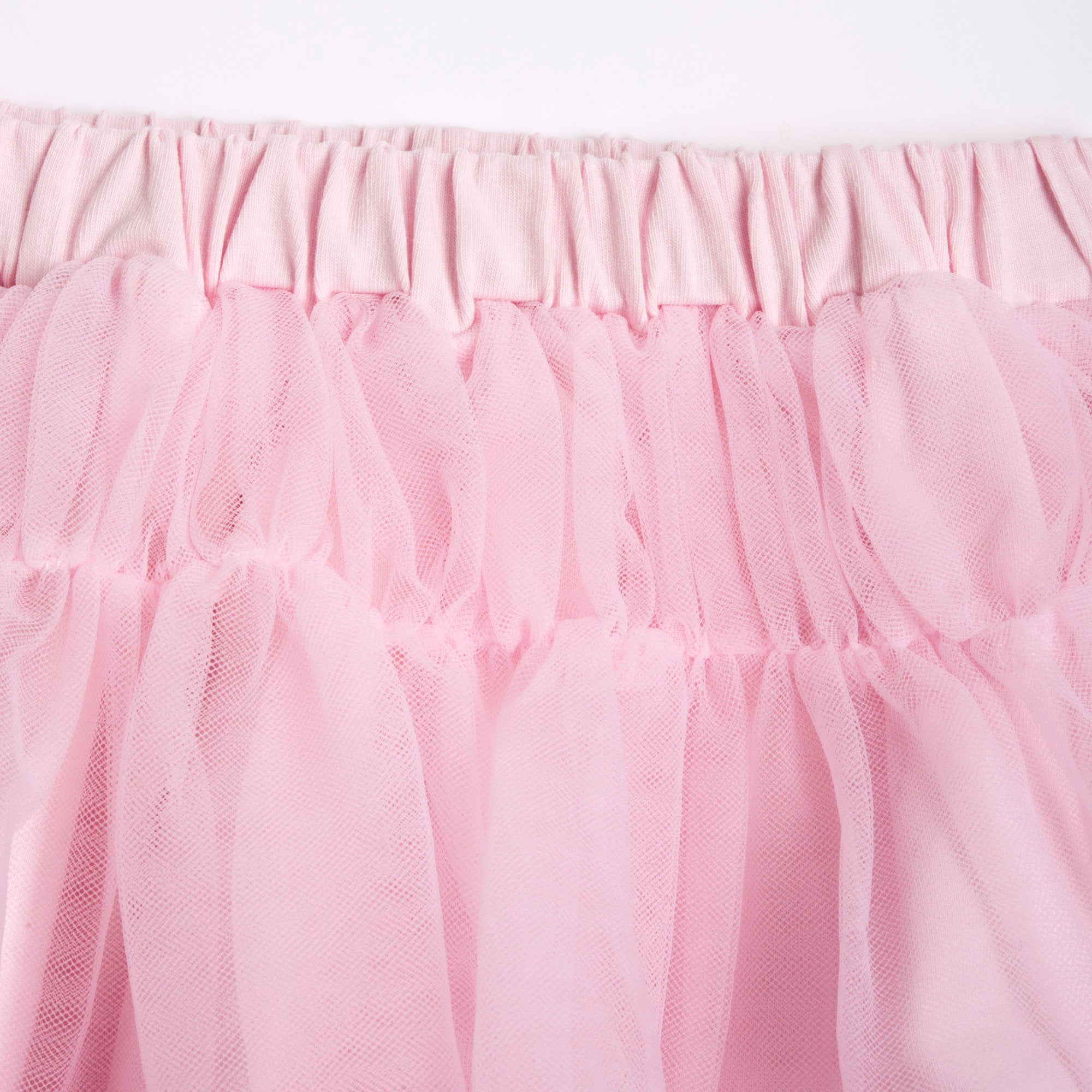 Textured Light Pink Skirt for Girls with Soft Stretch Cotton Lining