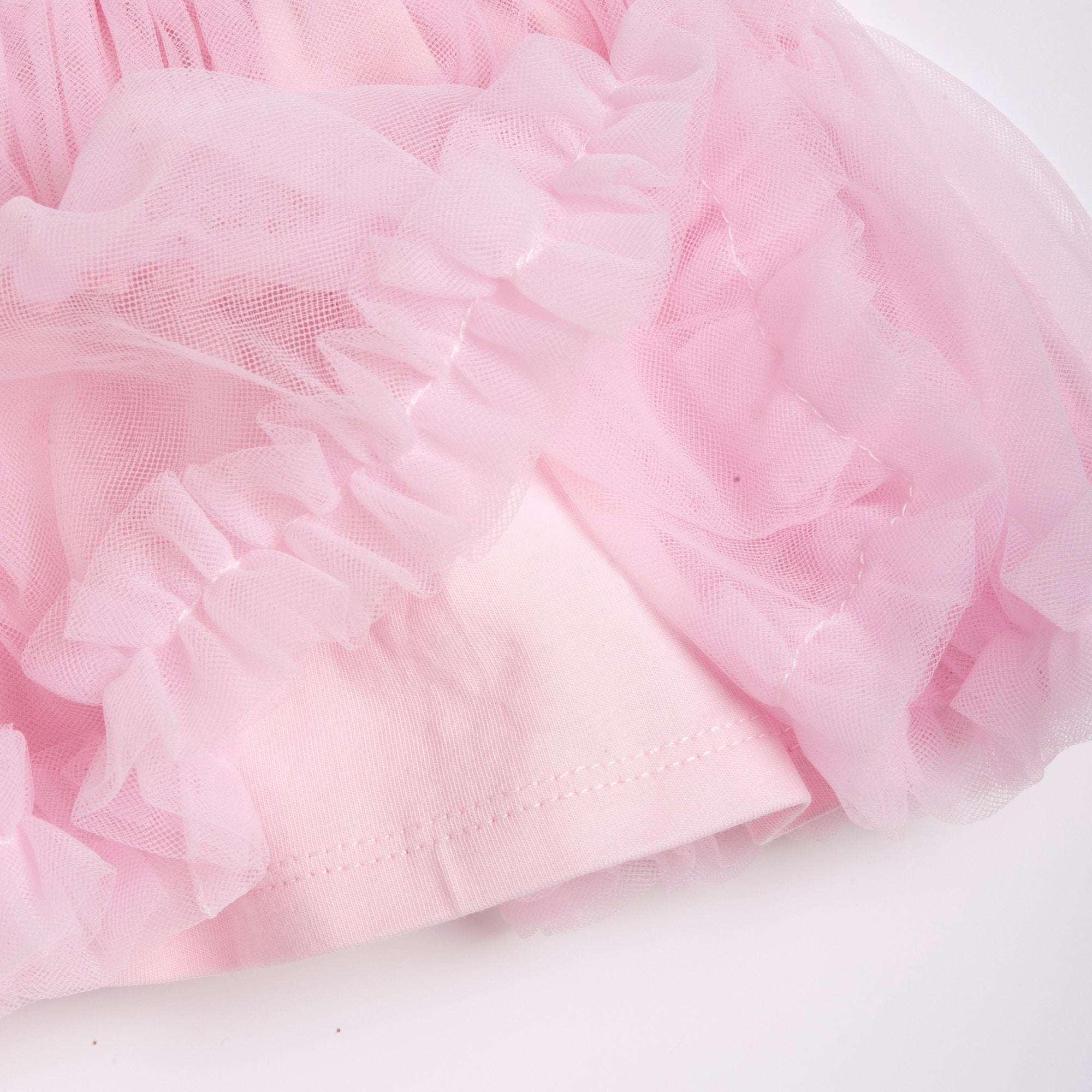 Textured Light Pink Skirt for Girls with Soft Stretch Cotton Lining