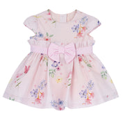 Light Pink Floral Cotton A-Line Dress with Soft Inner Lining for Girls