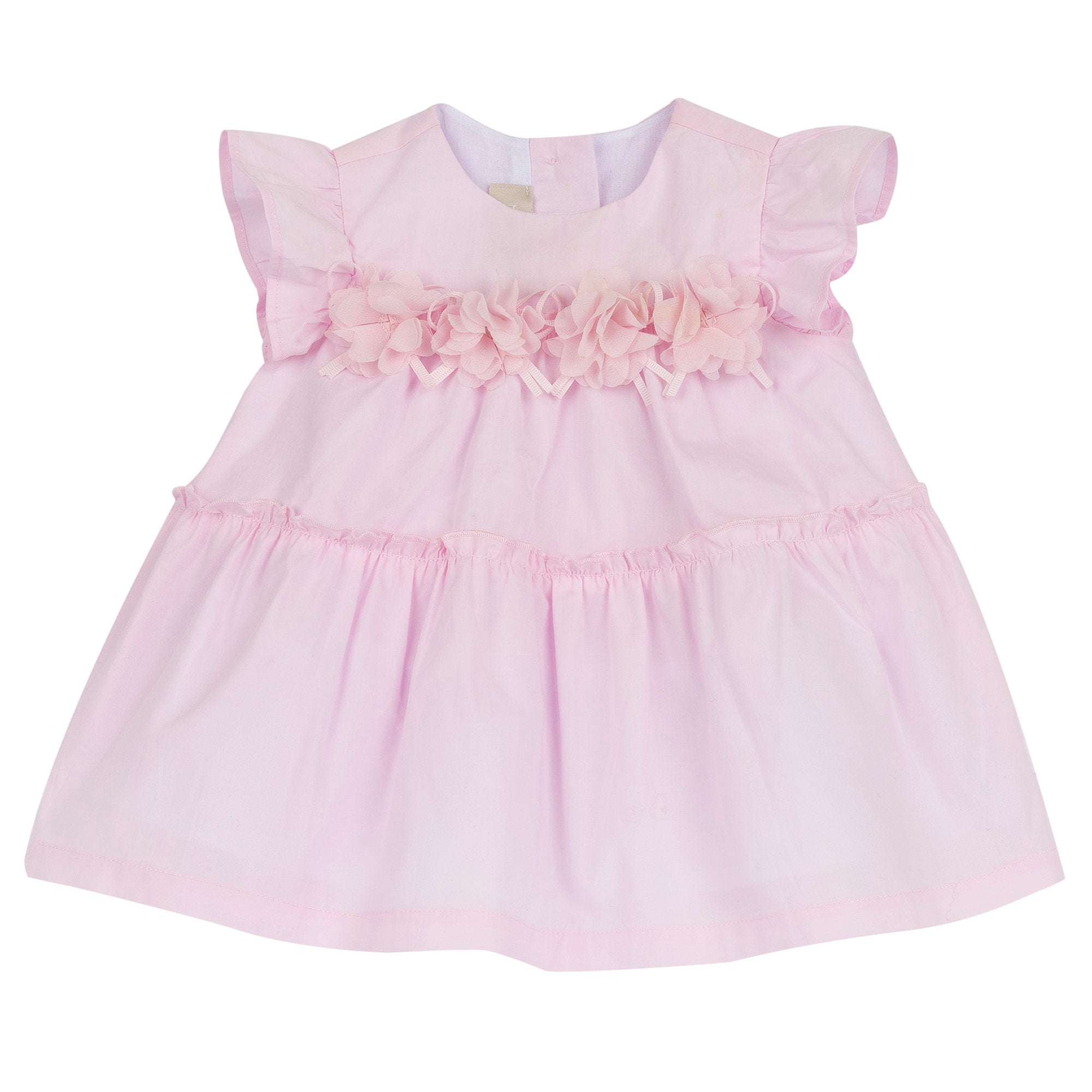 Soft Cotton Party-Style Dress for Girls in Light Pink with Delicate Details