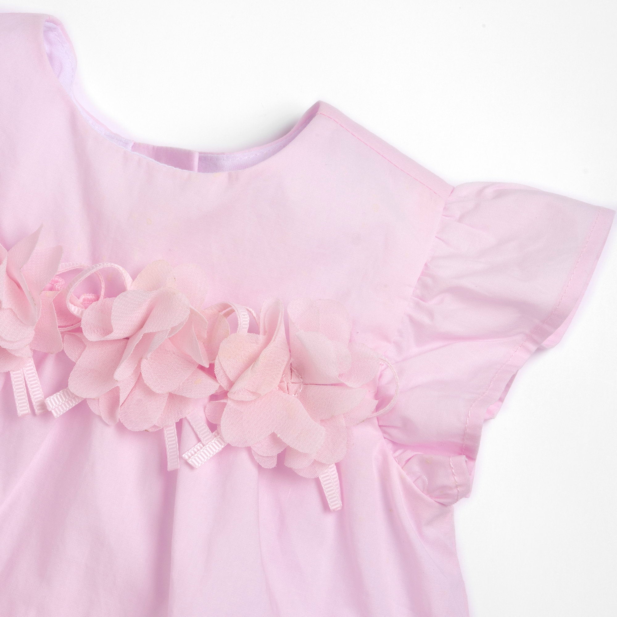 Soft Cotton Party-Style Dress for Girls in Light Pink with Delicate Details