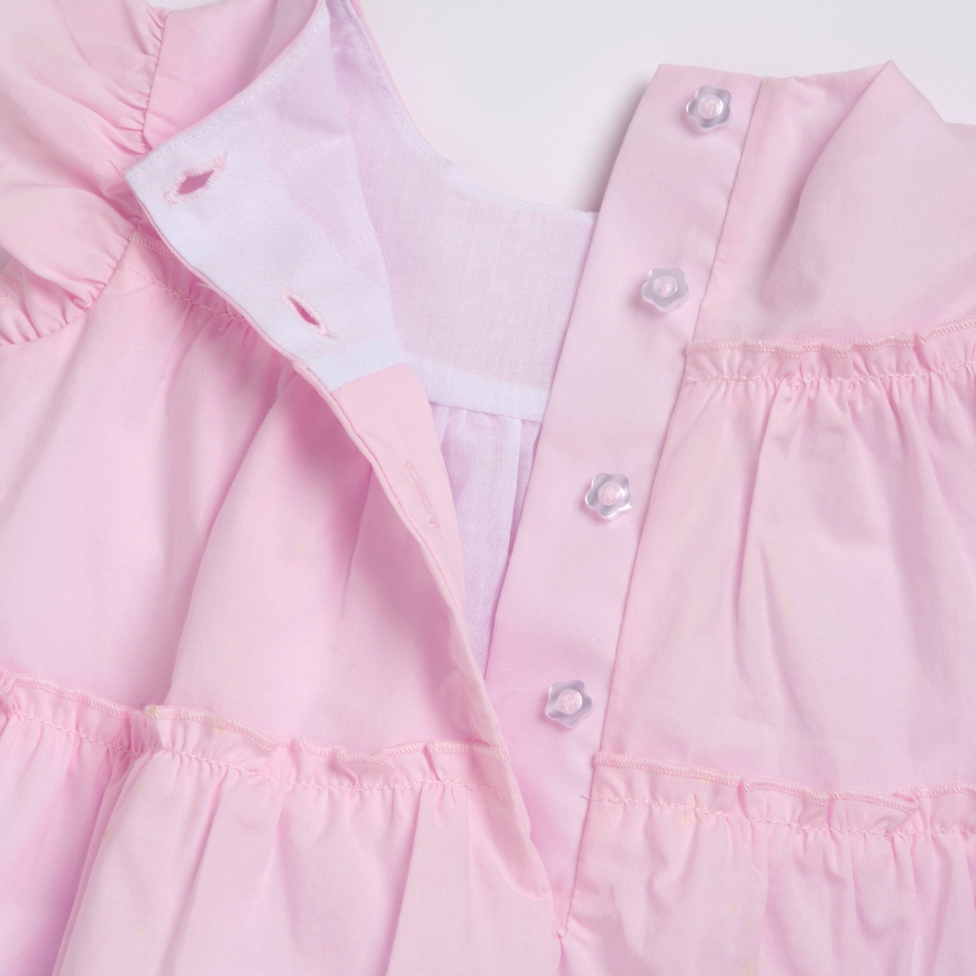 Soft Cotton Party-Style Dress for Girls in Light Pink with Delicate Details