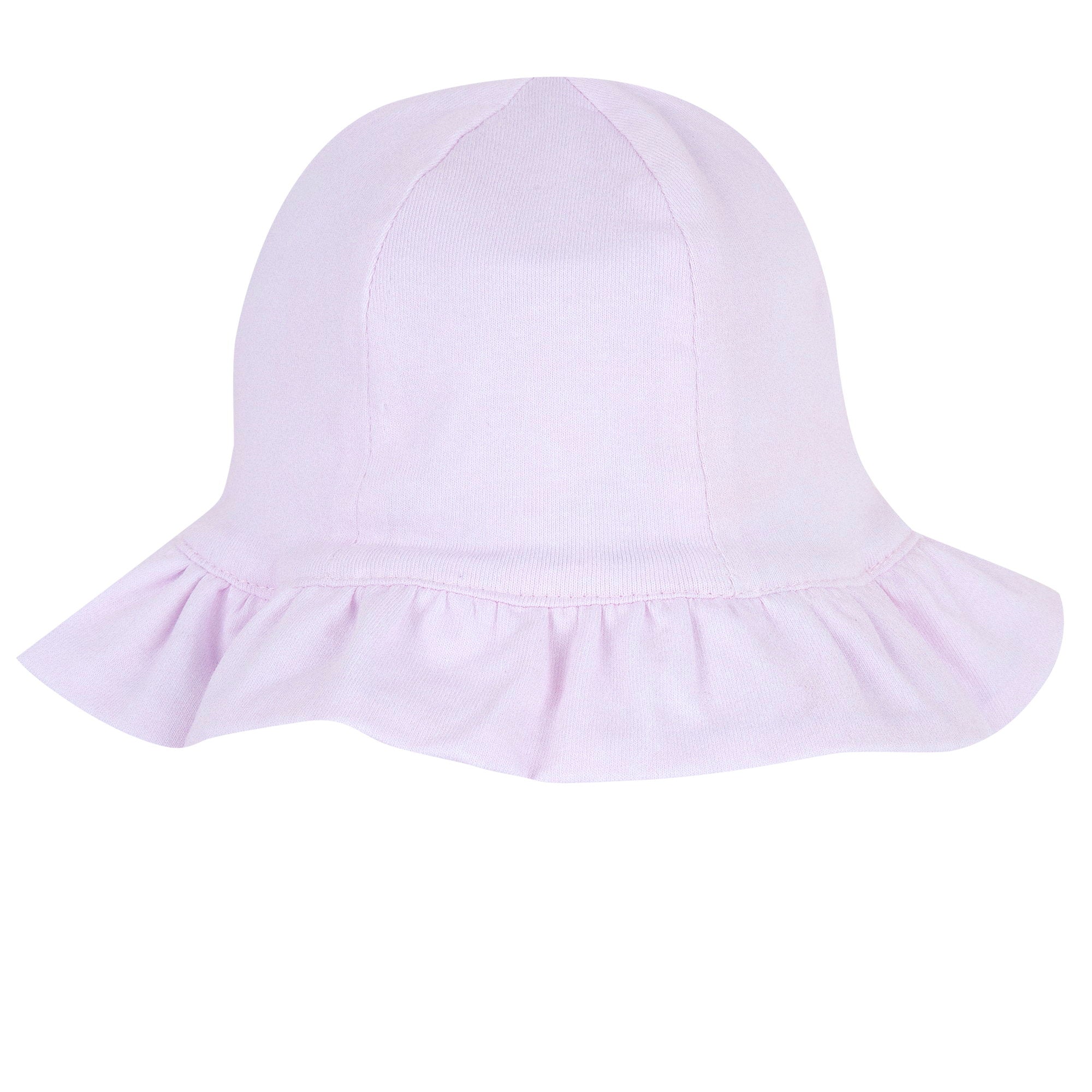 Two-Way Floral Cotton Stretch Hat for Girls in Light Pink