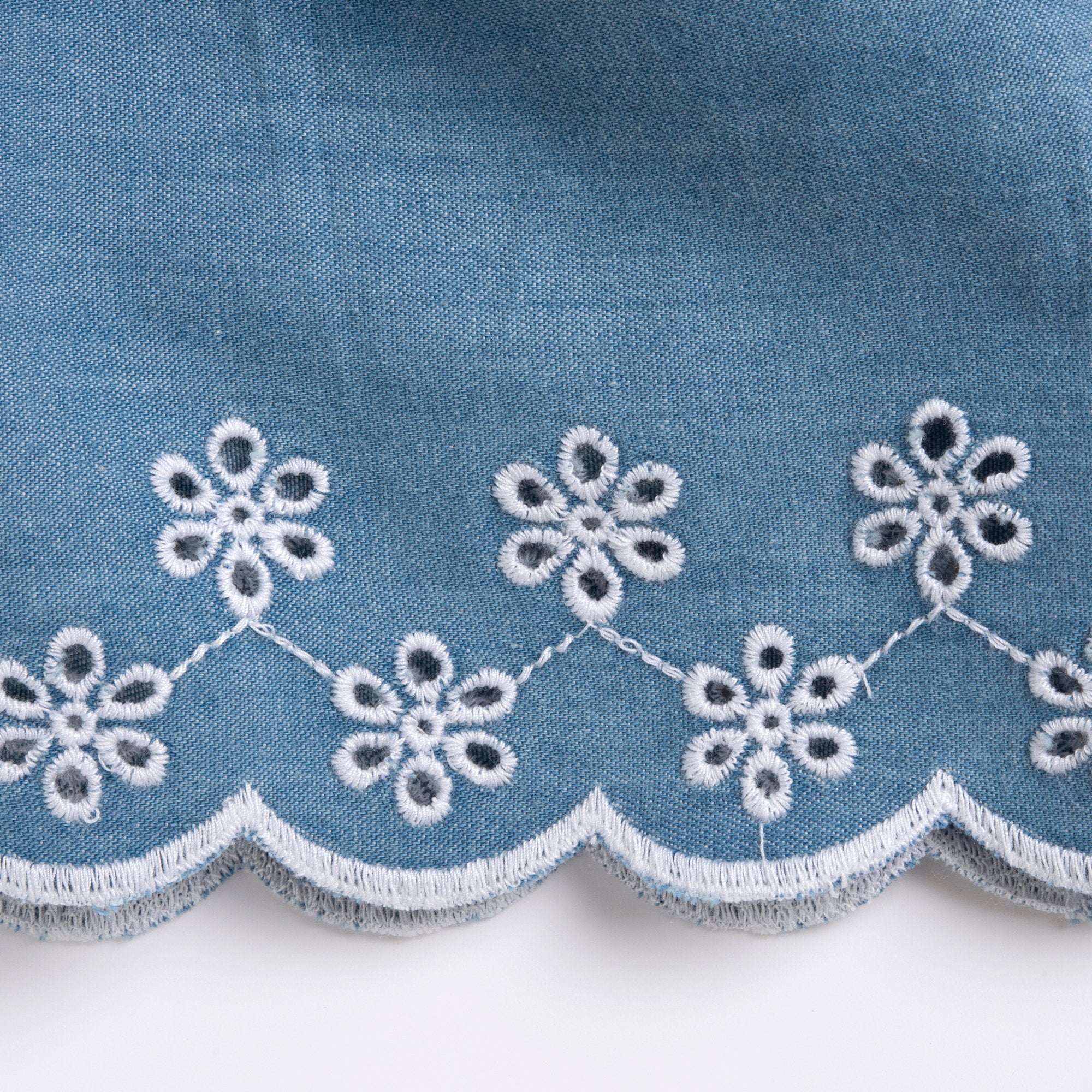 Easy Cotton A-Line Dress for Girls in Medium Light Blue