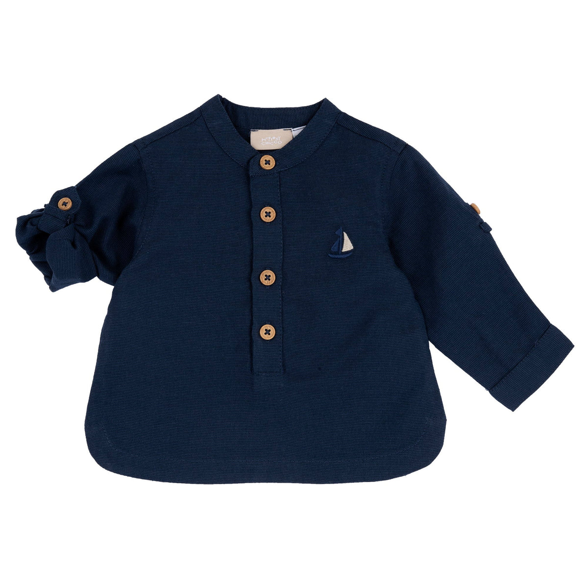 Boys Navy Cotton Shirt