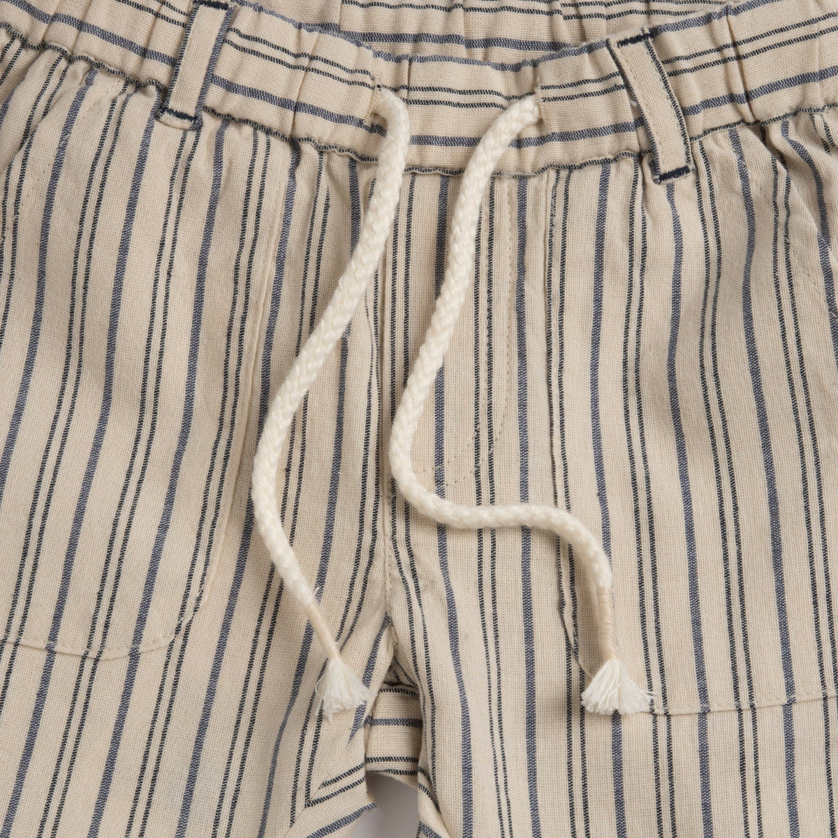 Boys Beige Striped Cotton Trousers