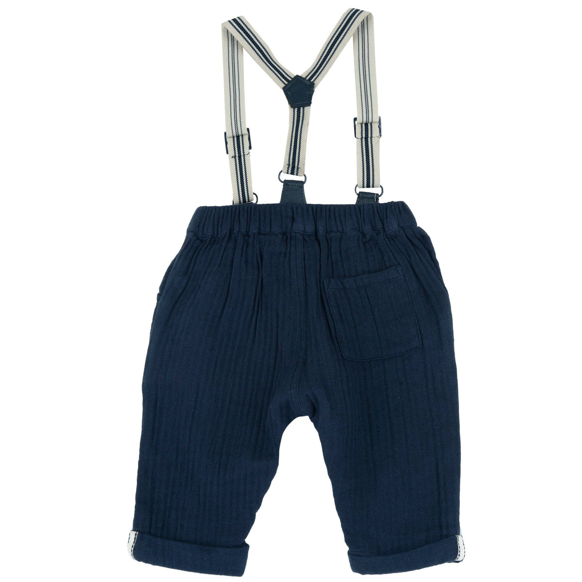 Boys Navy Cotton Gauze Trousers