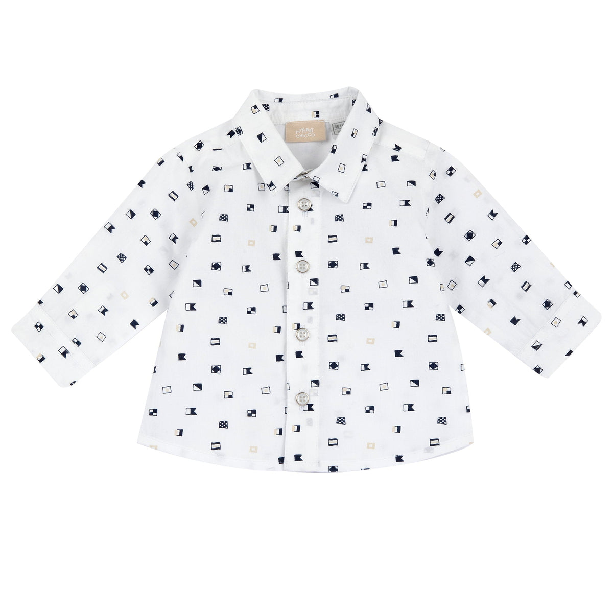 Boys White Flag Cotton Shirt