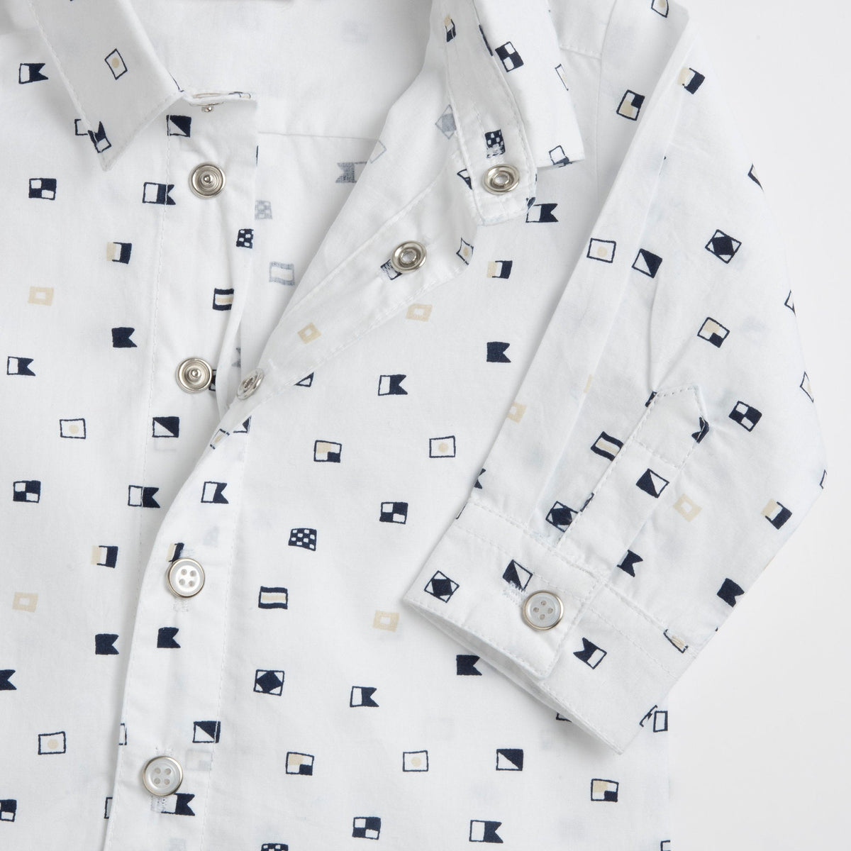 Boys White Flag Cotton Shirt