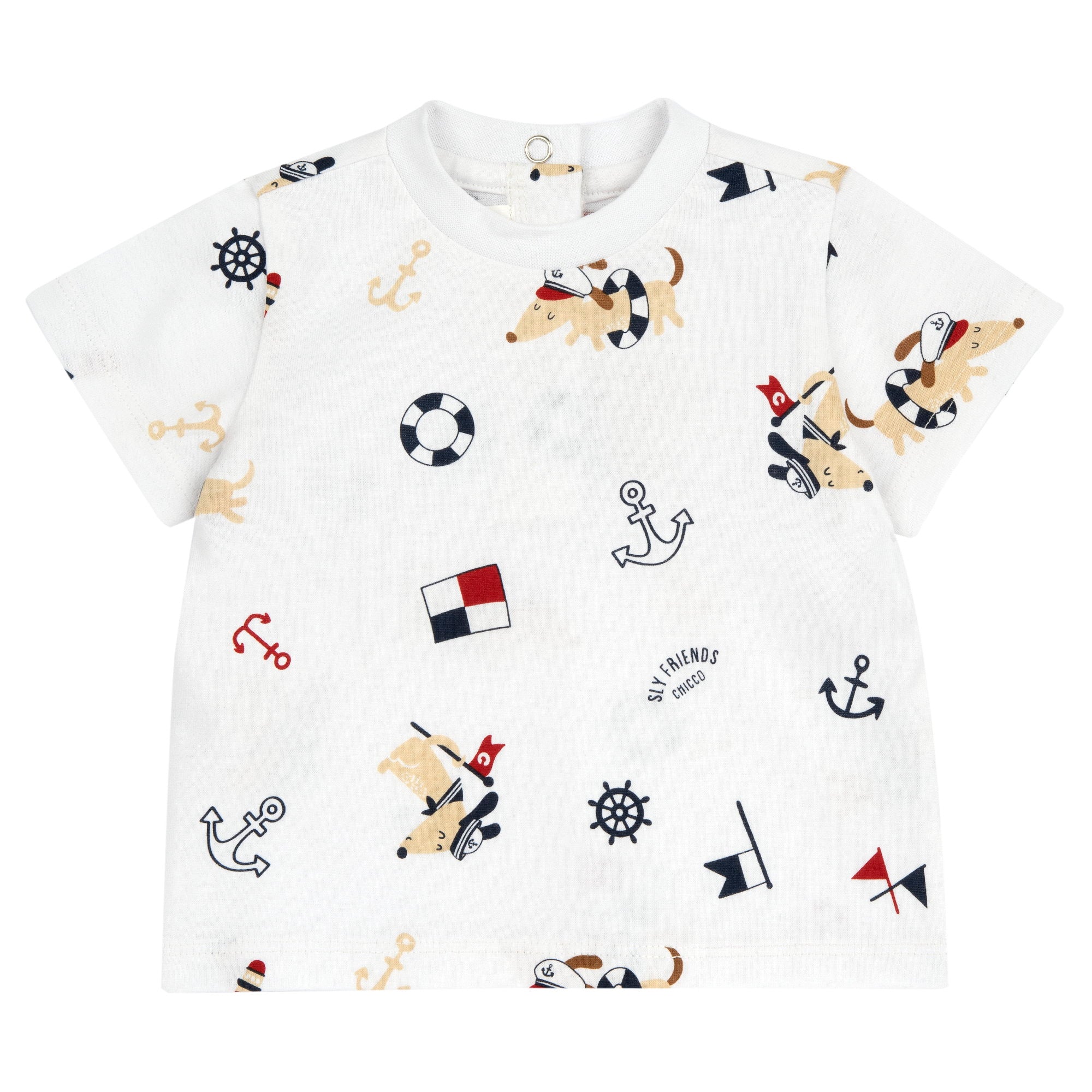 Clean White Cotton Graphic Tee for Boys with Regular Fit