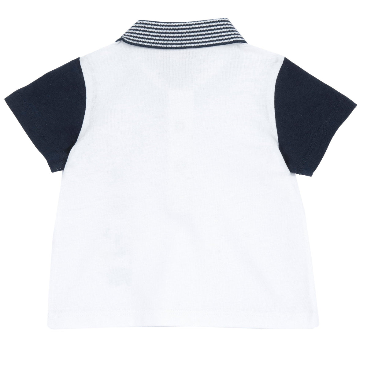 Boys White Flag Cotton Polo T-Shirt