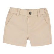 Soft Stretch Cotton Shorts for Boys in Light Natural Shade