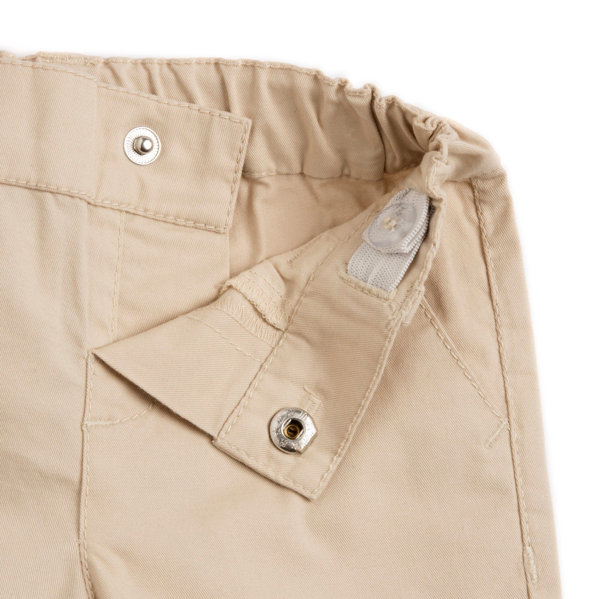 Soft Stretch Cotton Shorts for Boys in Light Natural Shade