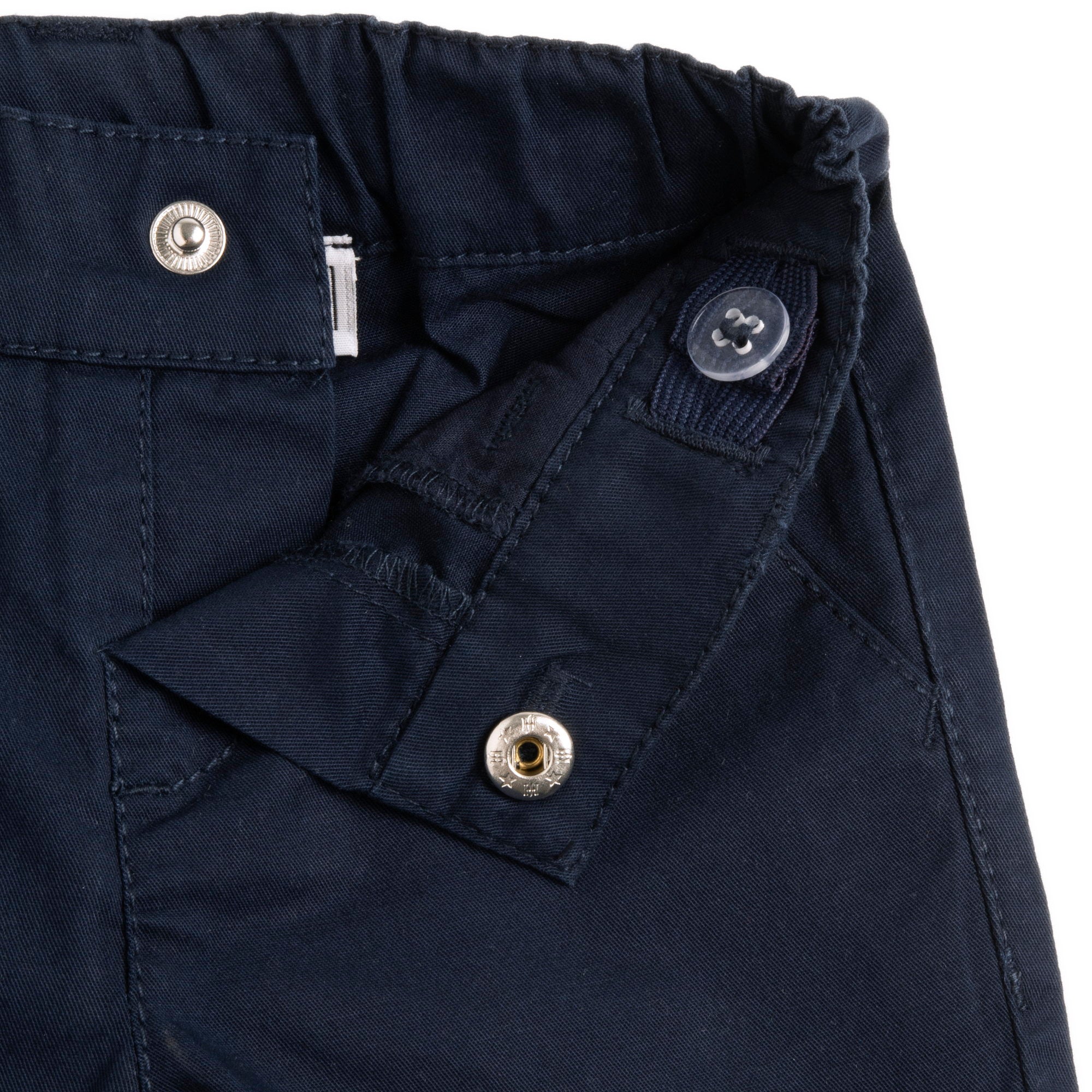 Regular Fit Stretch Cotton Shorts in Dark Blue for Boys