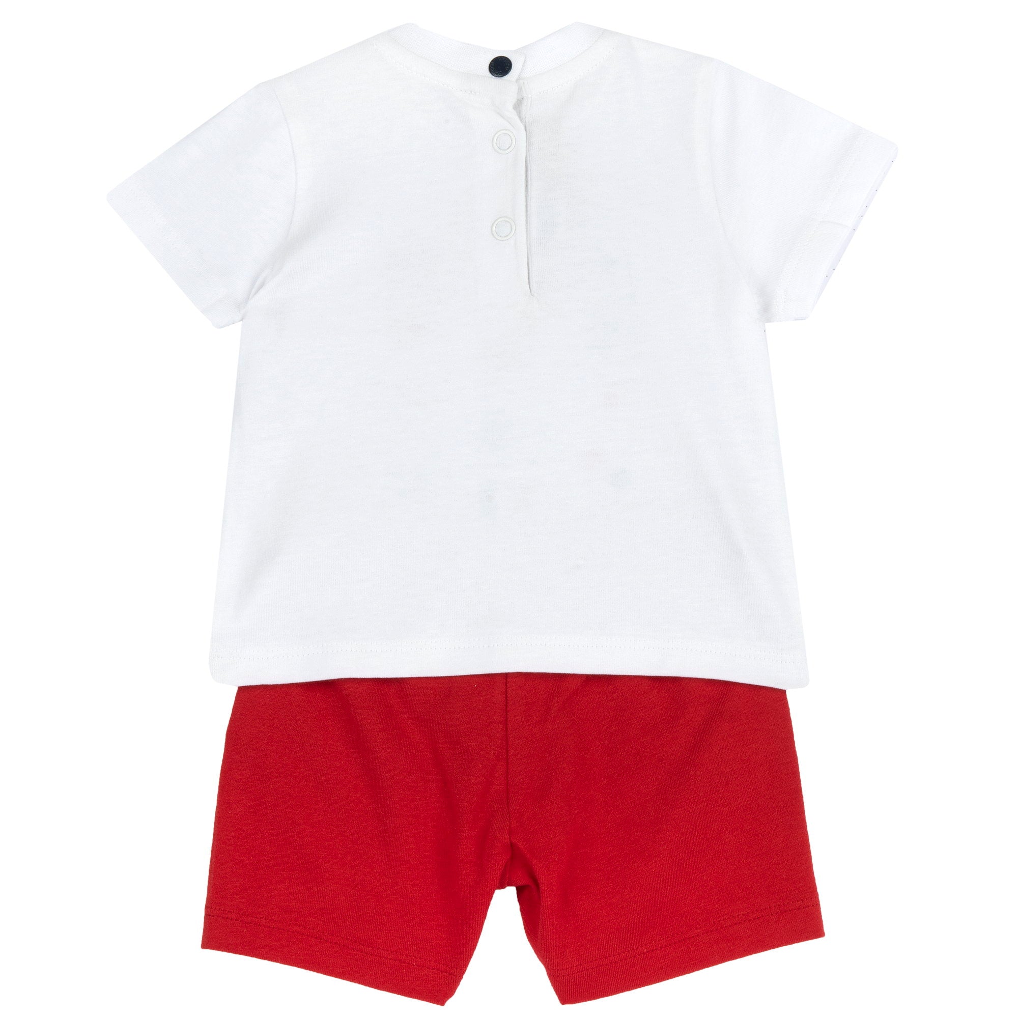 Everyday White Cotton Co-Ord Set for Boys with Printed T-Shirt