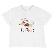 Graphic Cotton Tee for Boys – Clean White Everyday Wear