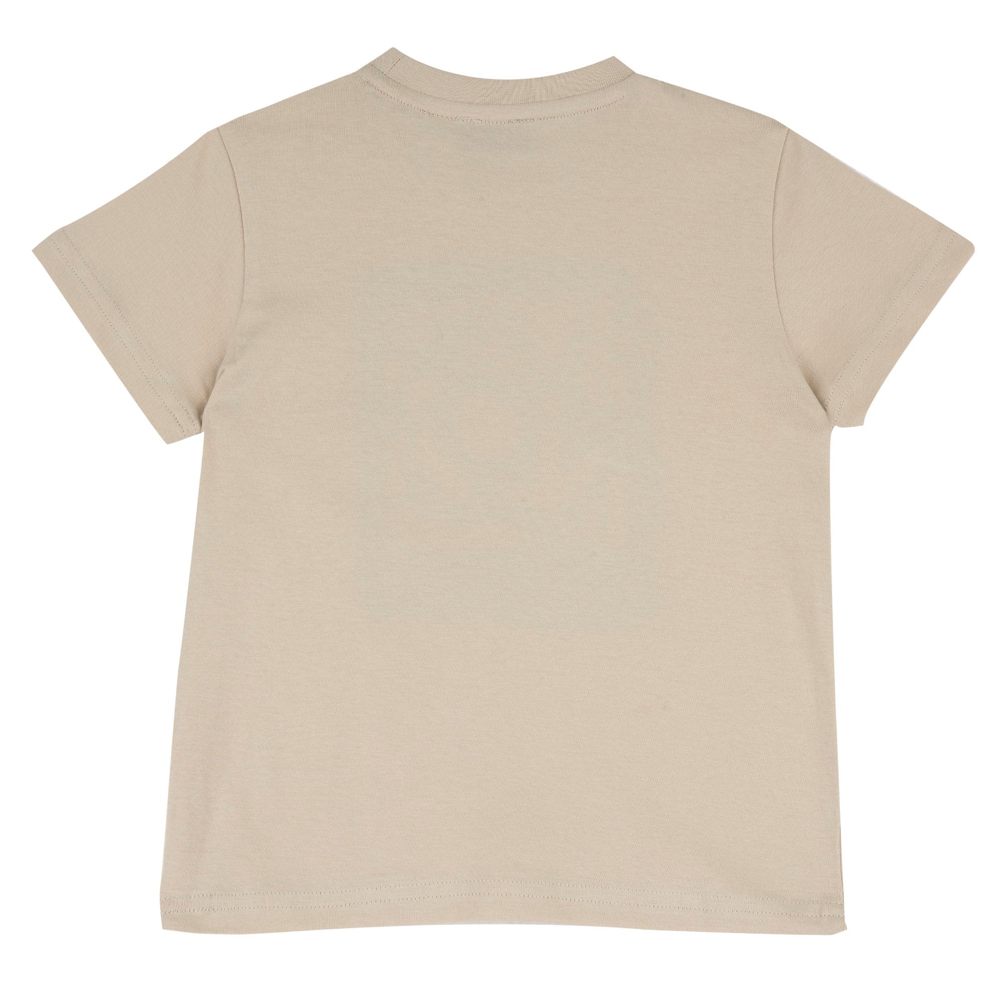 Medium Natural Graphic Printed Cotton Short Sleeve T-Shirt for Boys