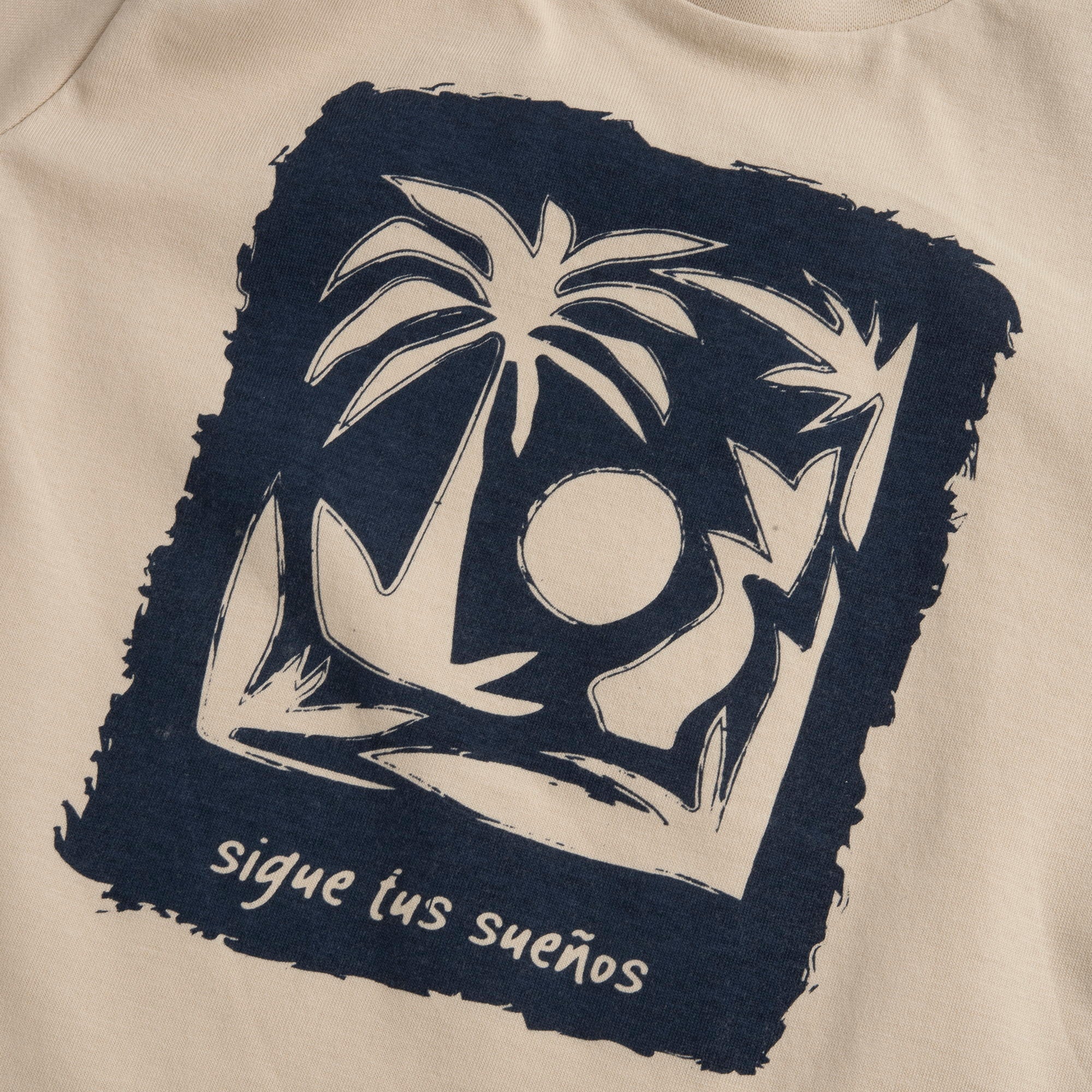 Medium Natural Graphic Printed Cotton Short Sleeve T-Shirt for Boys