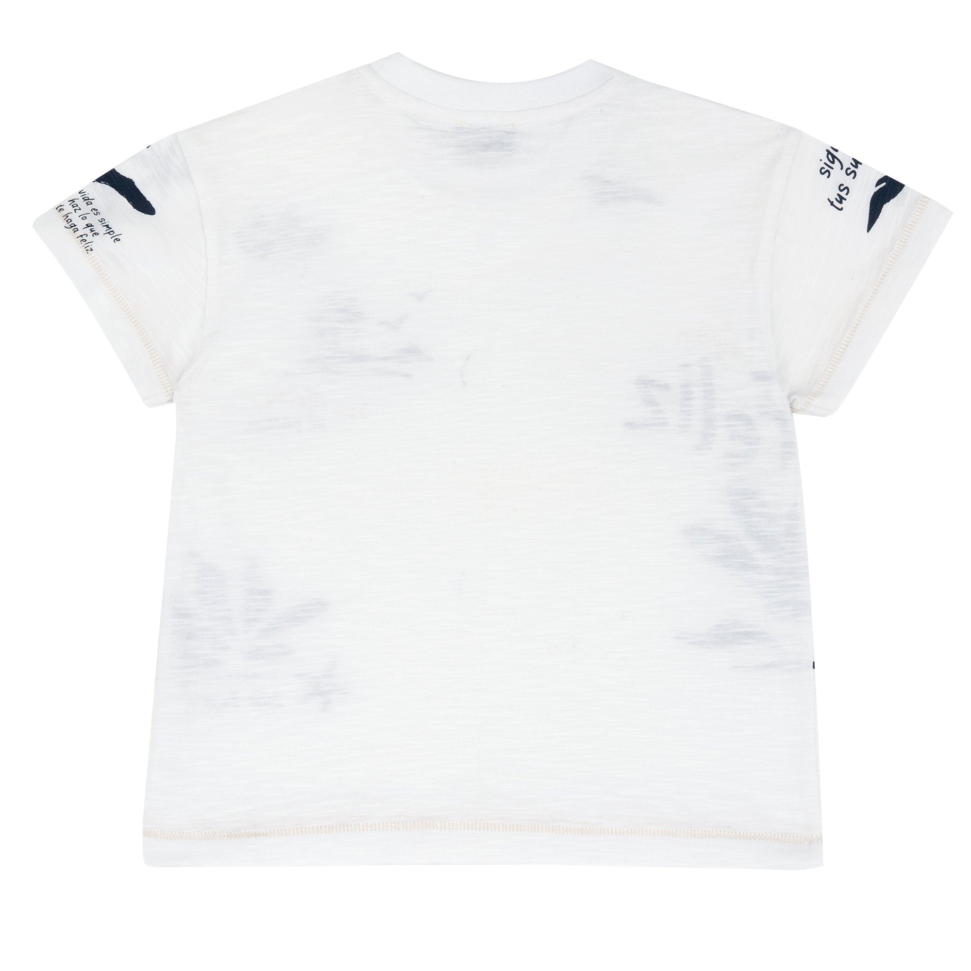 White Graphic Printed Cotton Short Sleeve T-Shirt for Boys