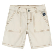 Light Natural Solid Cotton Short Trousers for Boys