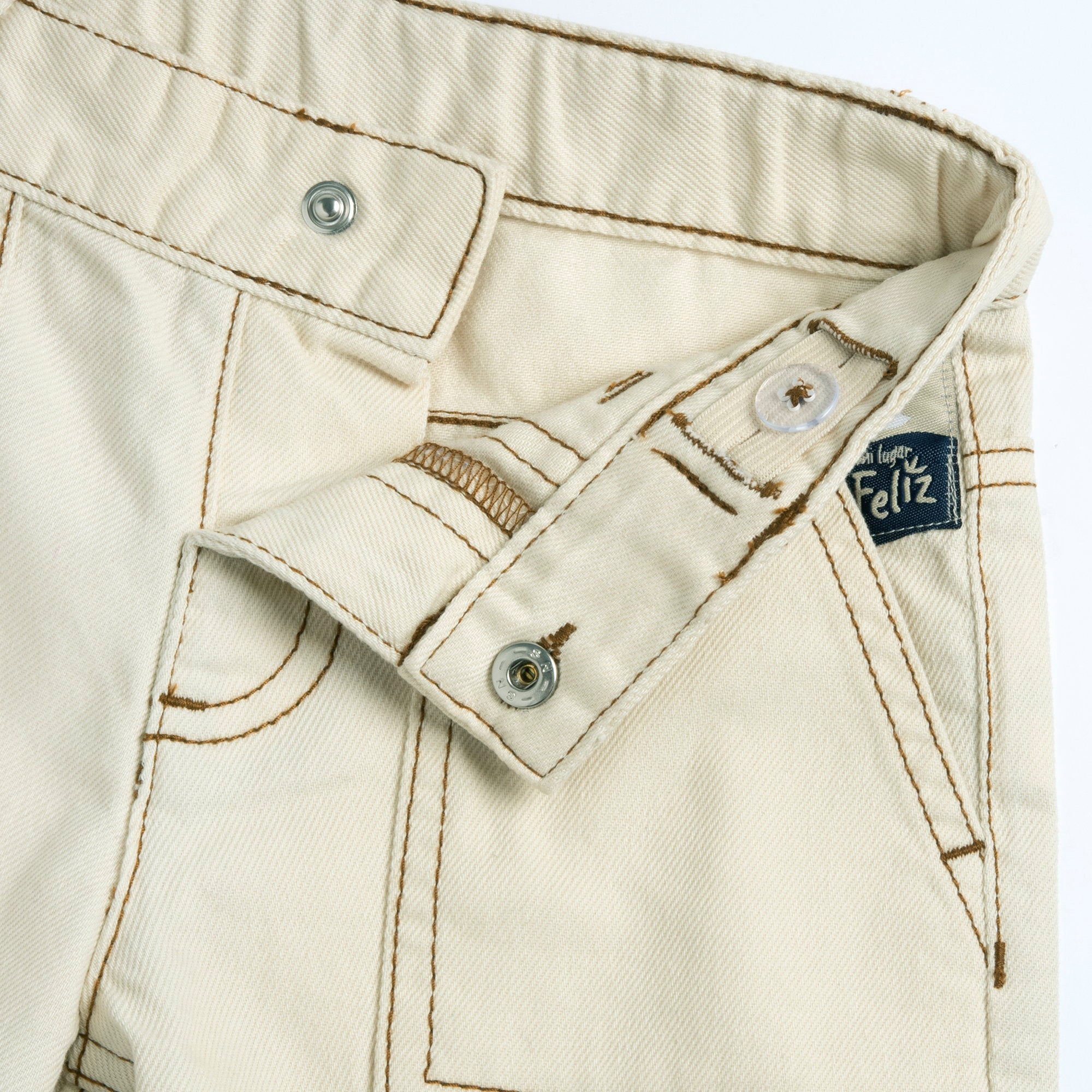 Light Natural Solid Cotton Short Trousers for Boys