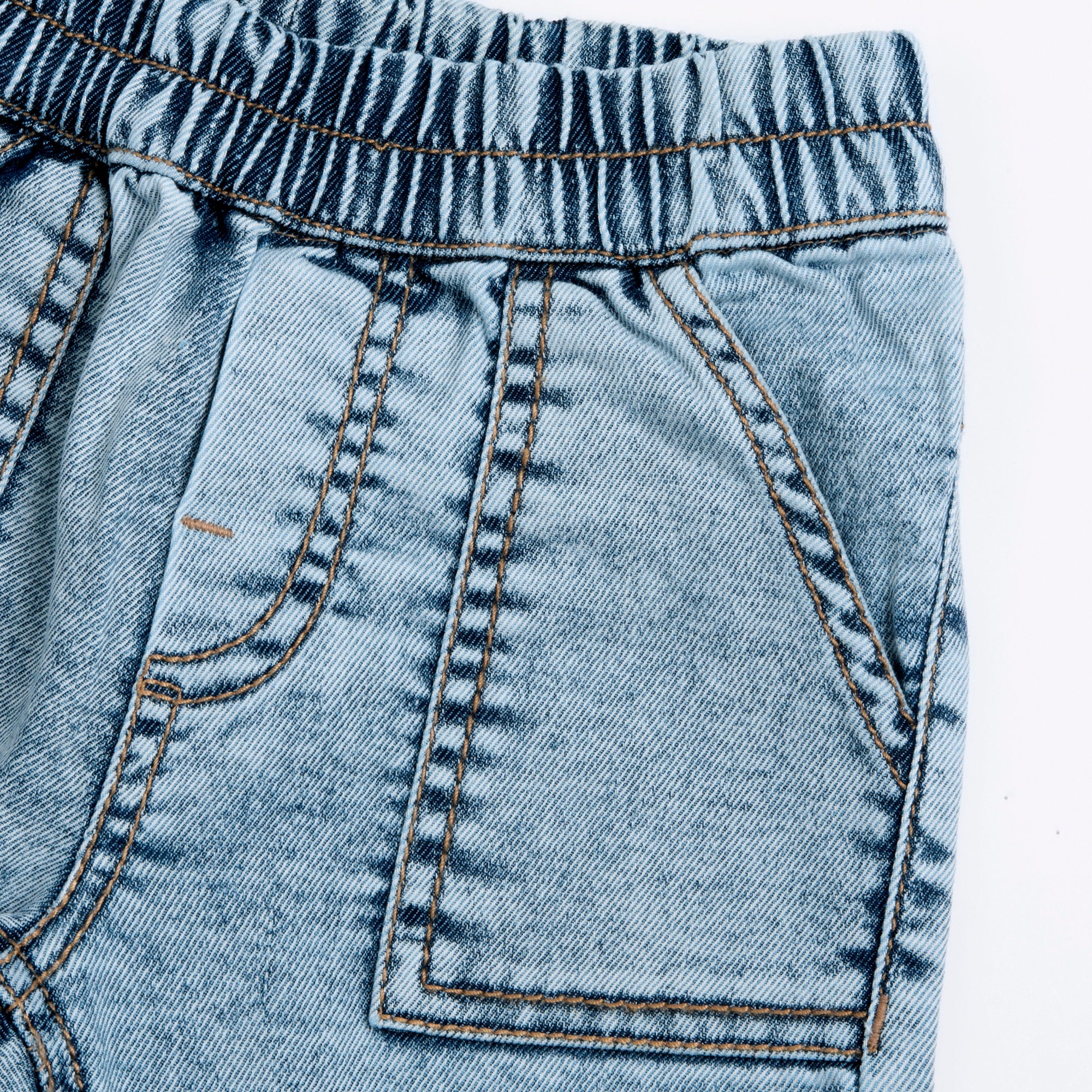 Light Blue Solid Lyocell Blend Long Trousers for Boys